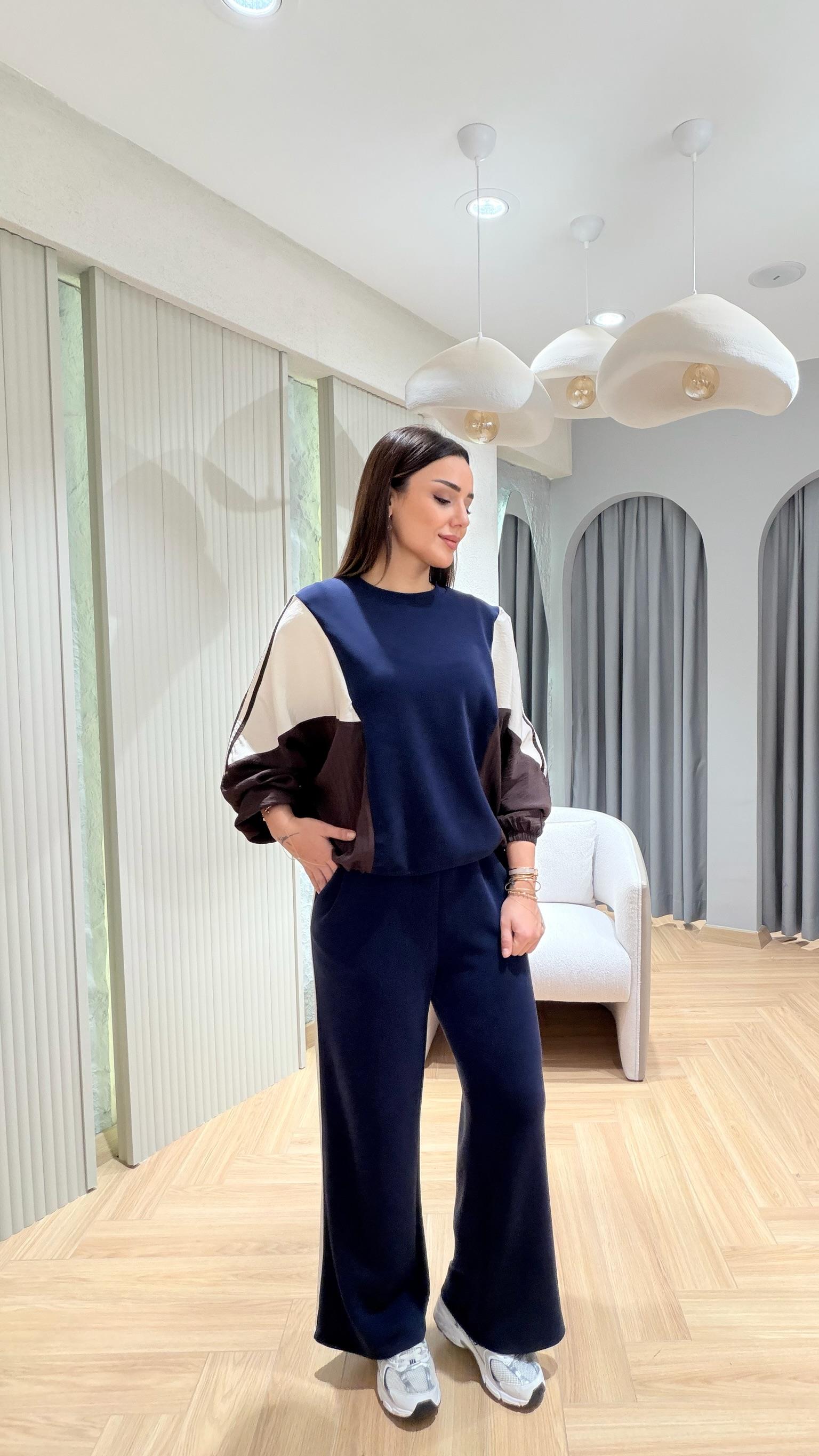 Lacivert Color Blok Mix Tasarım Takım