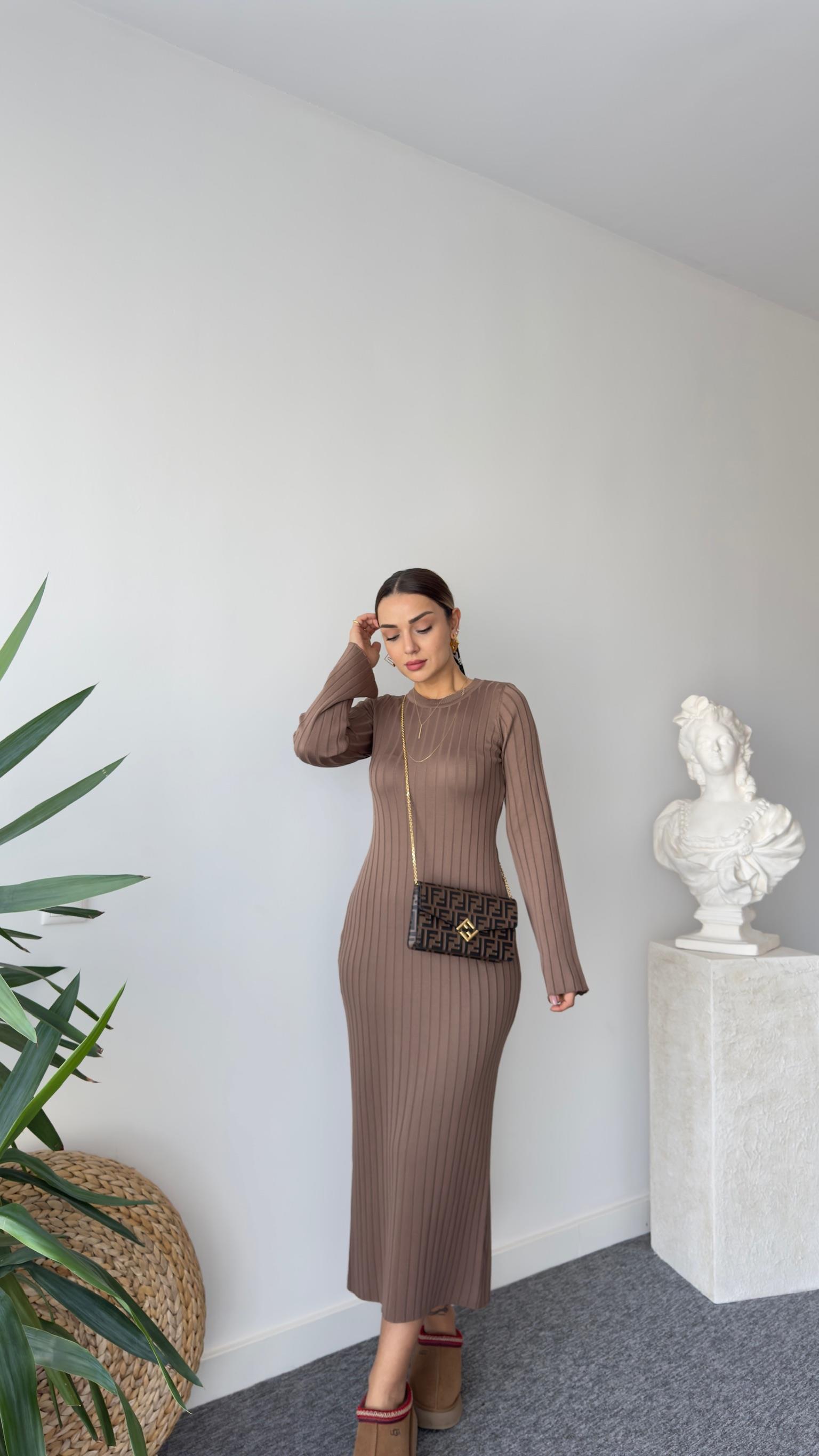 Rudi Zra Model Vizon Çelik Triko Elbise 