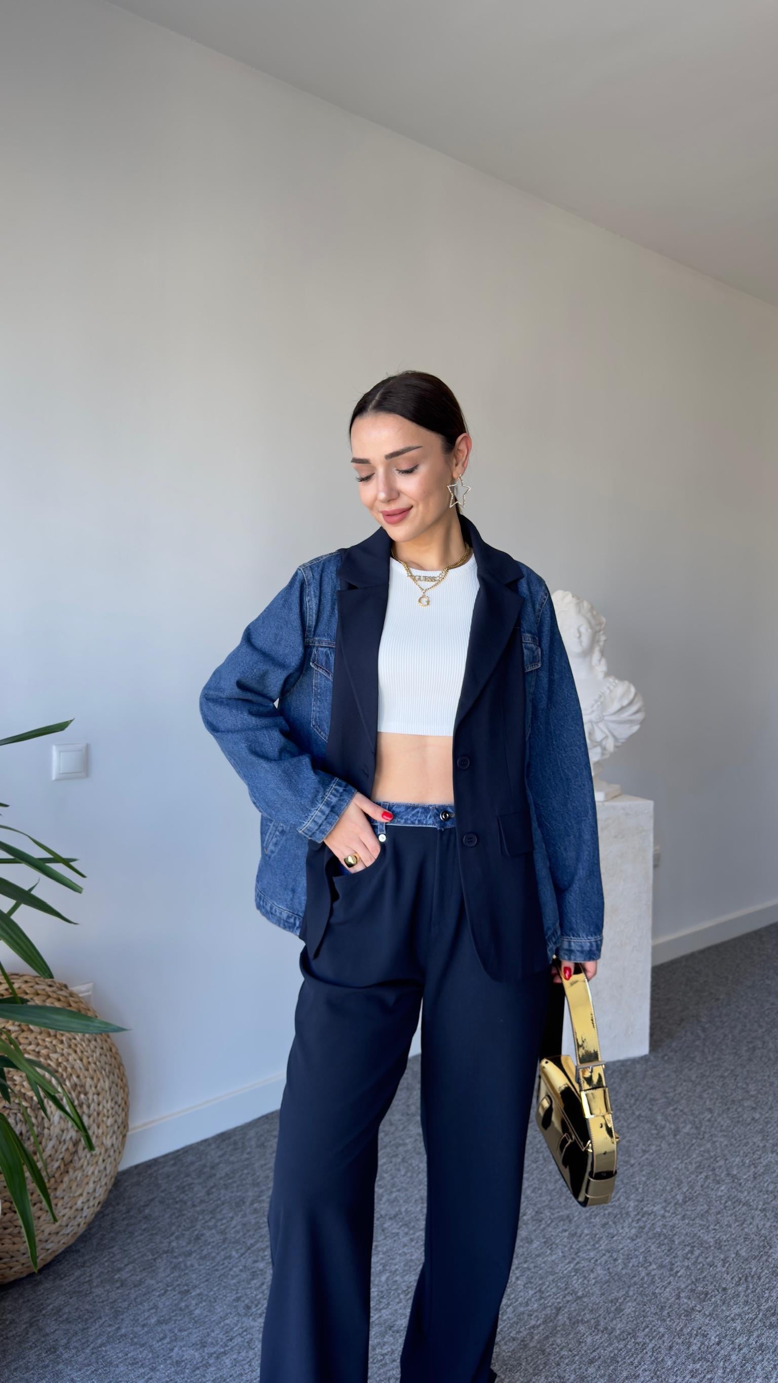 Premıum Yanlar Kot Geçişli Laci Blazer