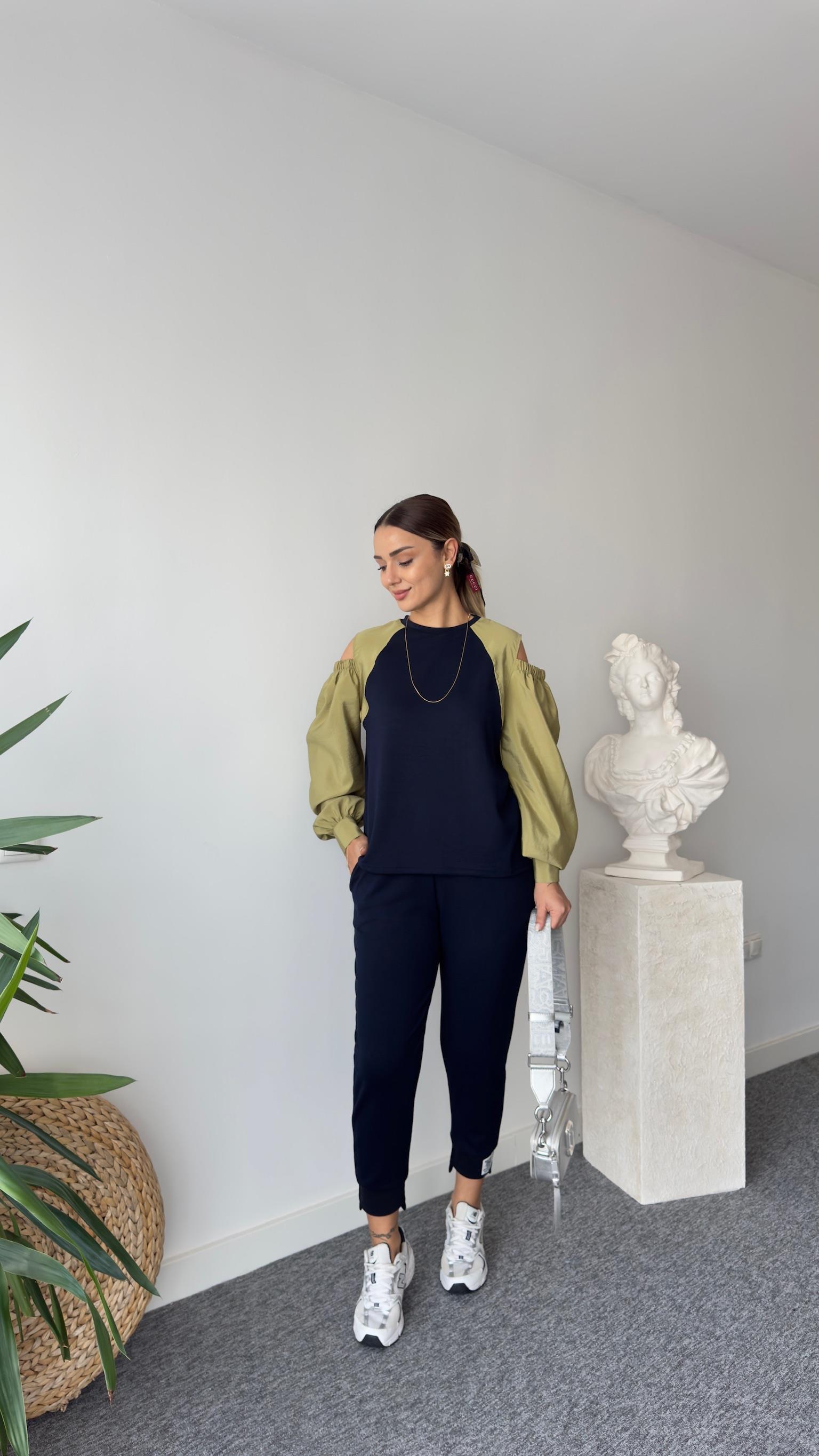 Flexi Omuz Pencereli Laci Modal Sweat