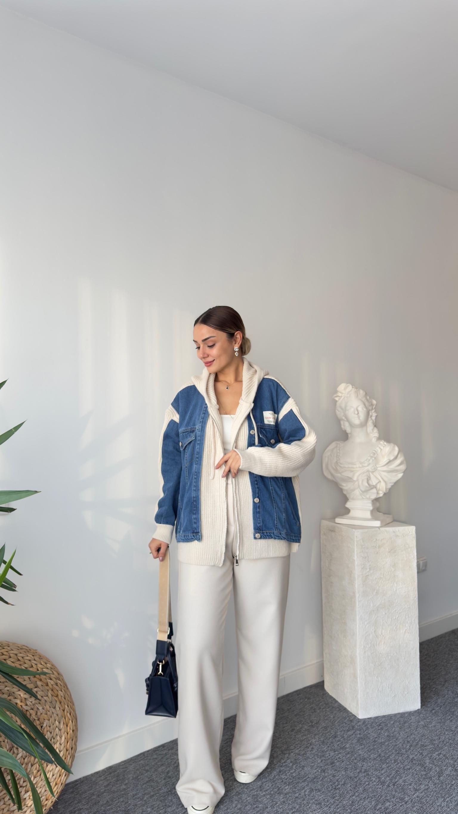 Abel Kot Garnili Premium Kapüşonlu Ceket