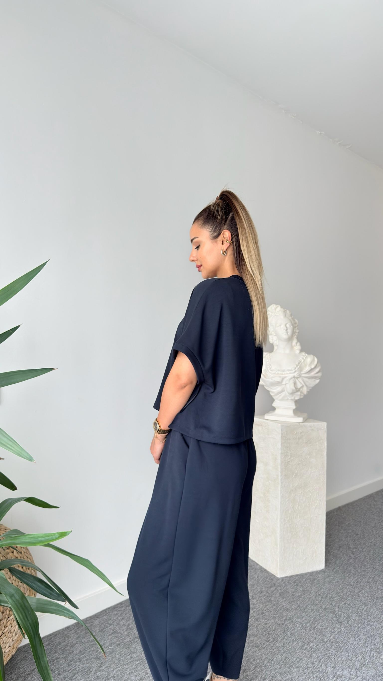Premium Modal Füme Şalvar Pantolon Takım