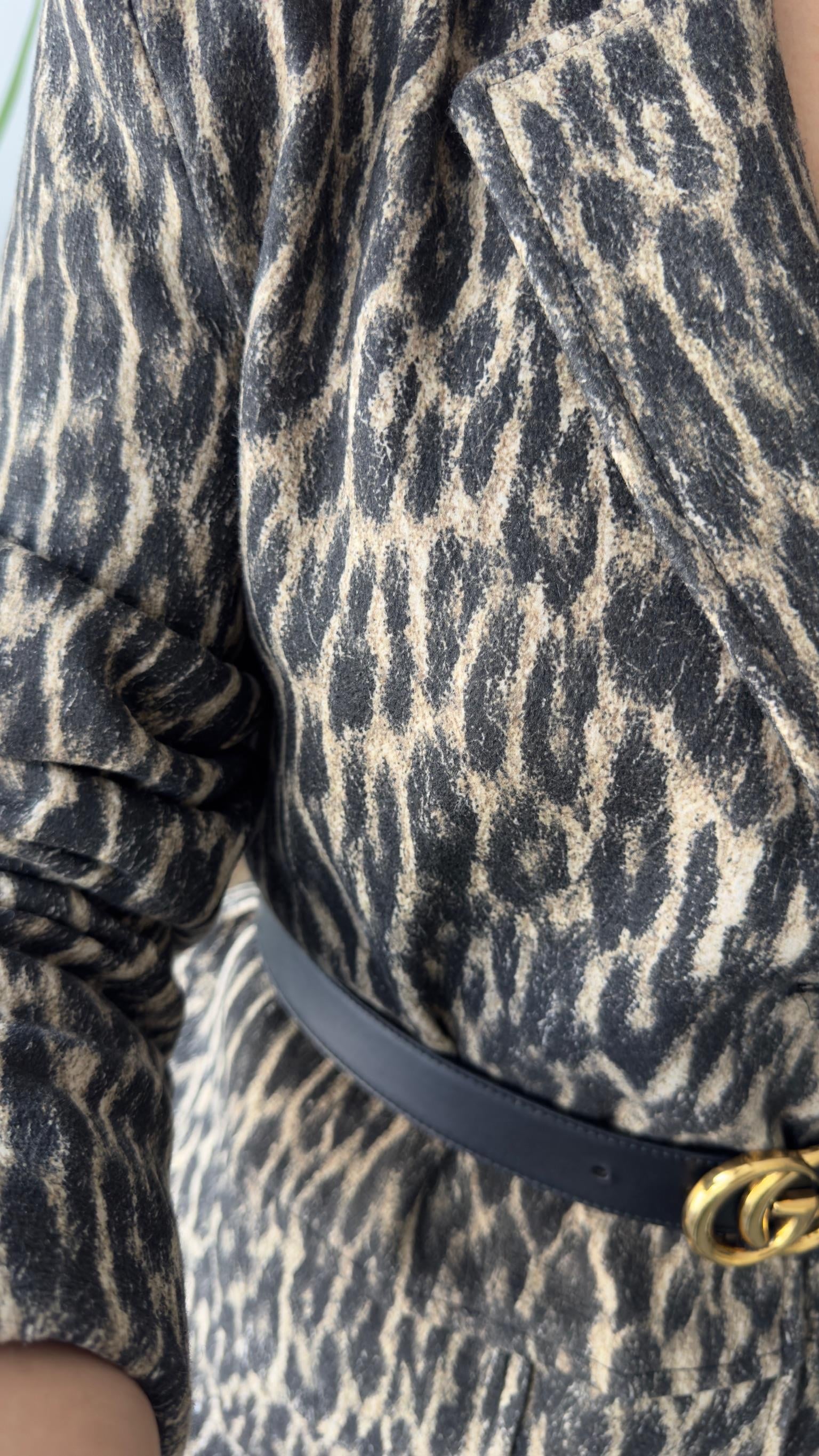 Lotia Leopar Desenli Blazer Ceket