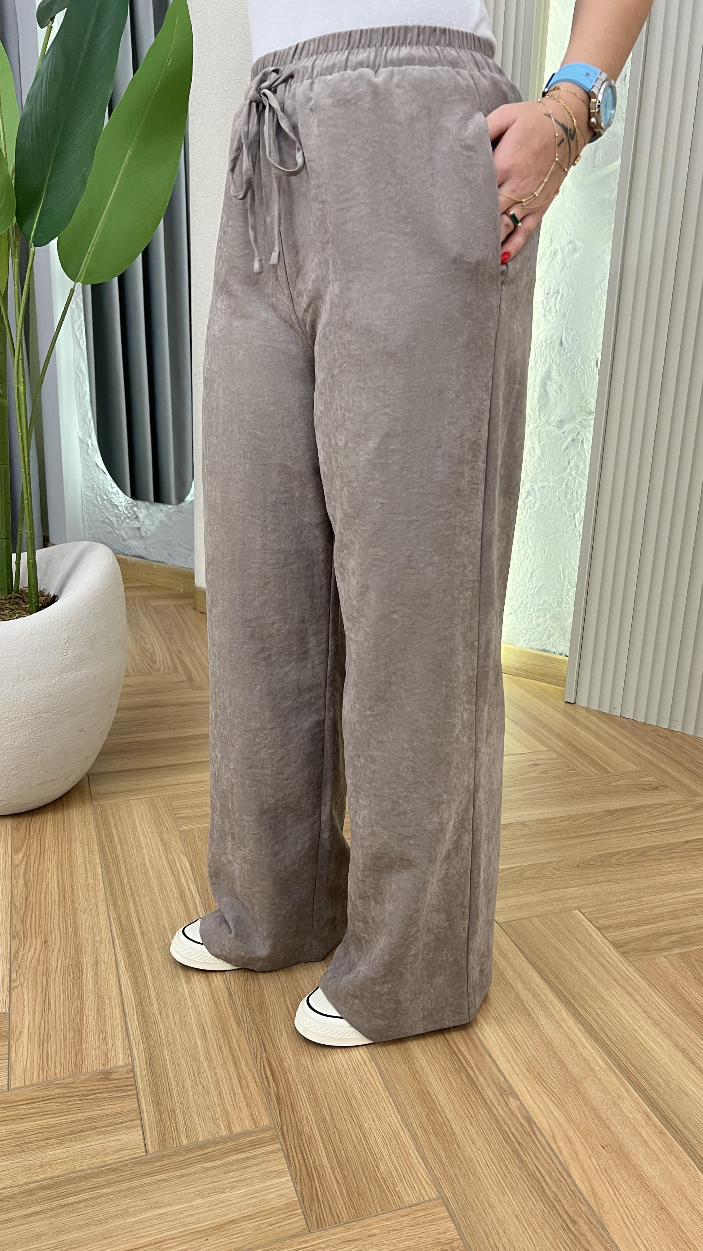 Vizon Mois Dokulu Bol Paça Pantolon