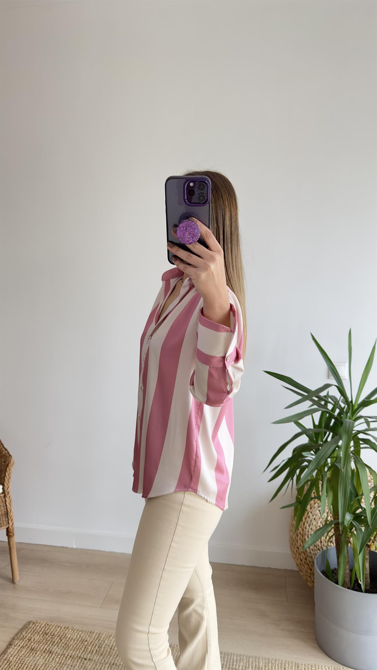 Ferny Zra Model Pembe Çizgili Gömlek
