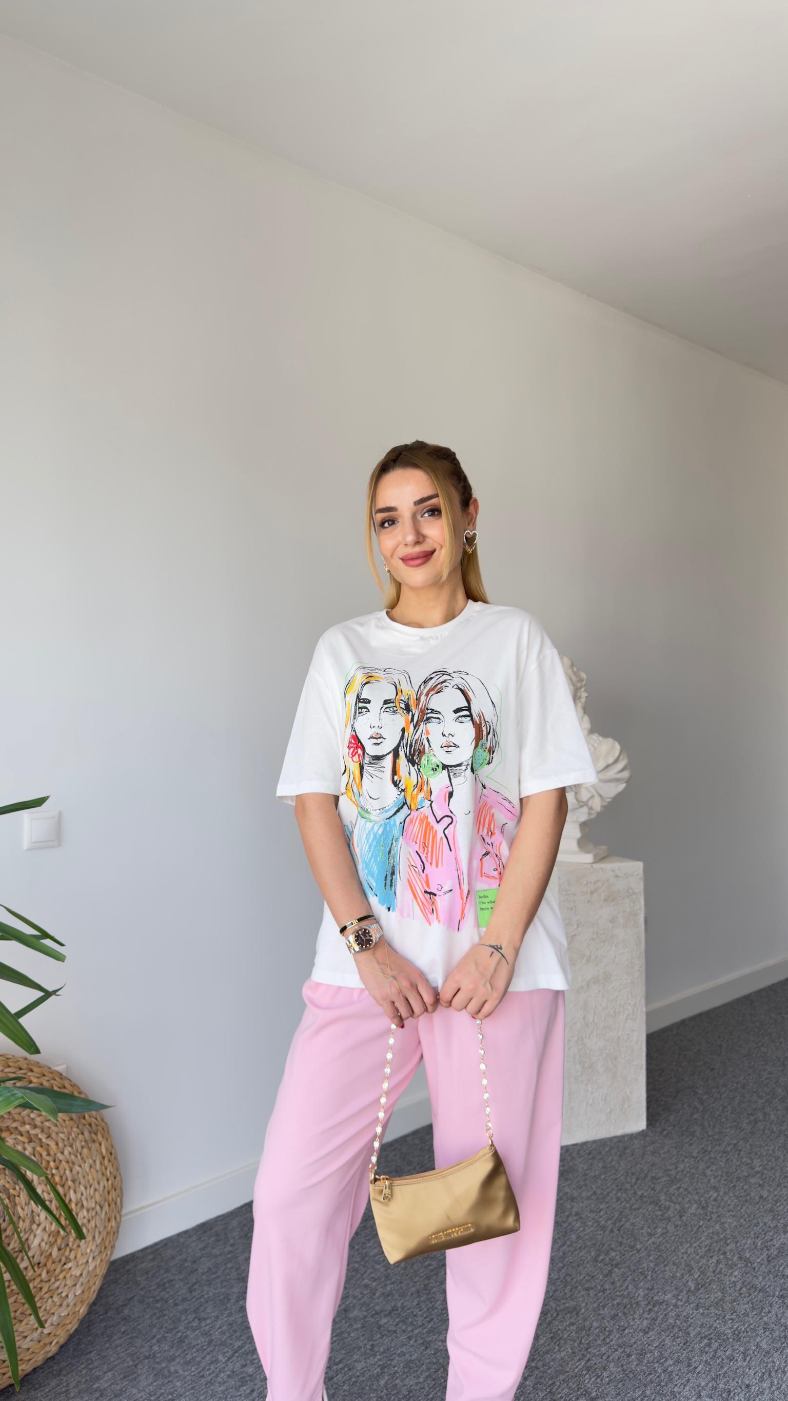 Lejos Kız Baskı Taş Detaylı Tshirt
