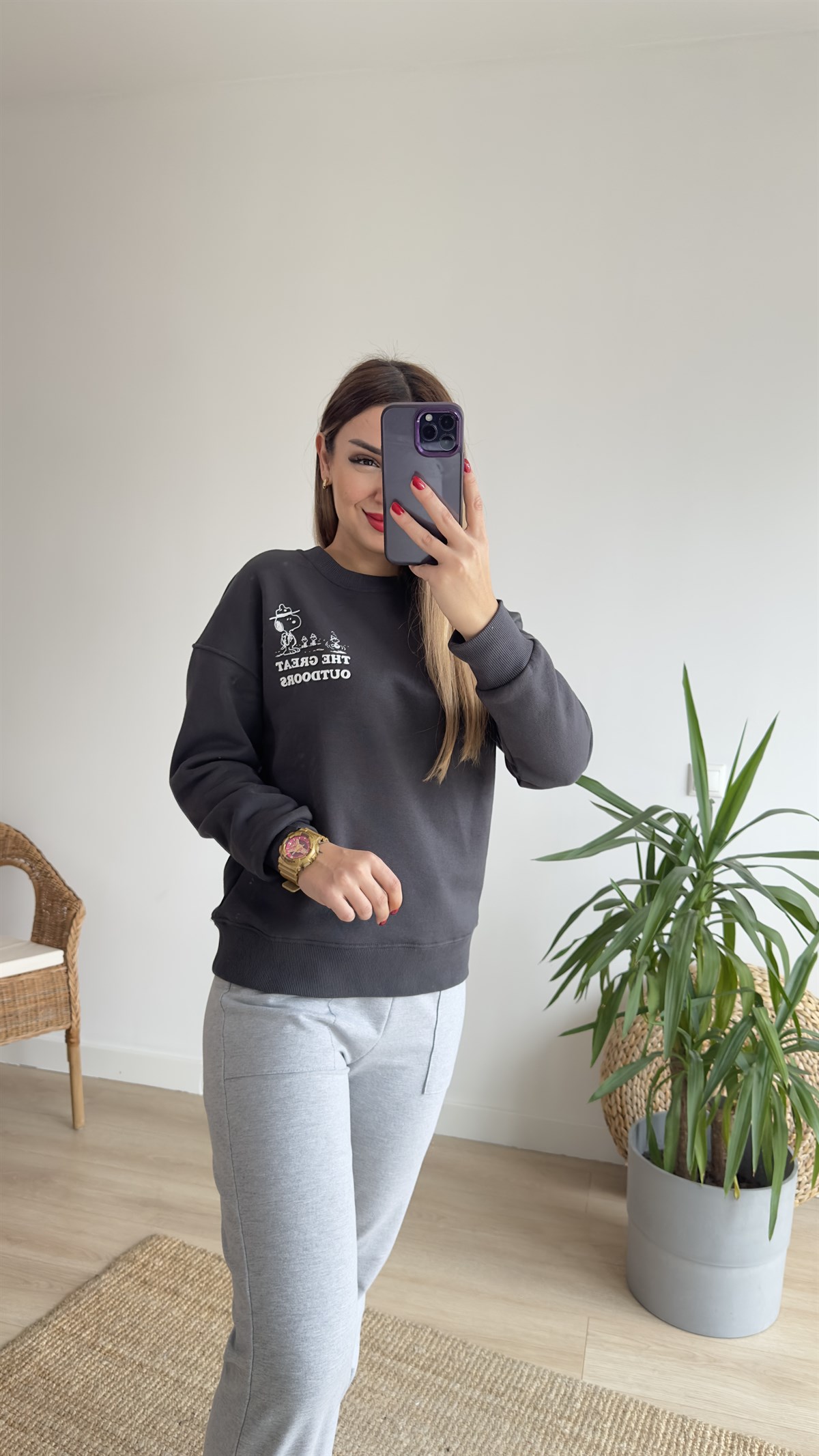 Snoopy Baskılı Sweatshirt
