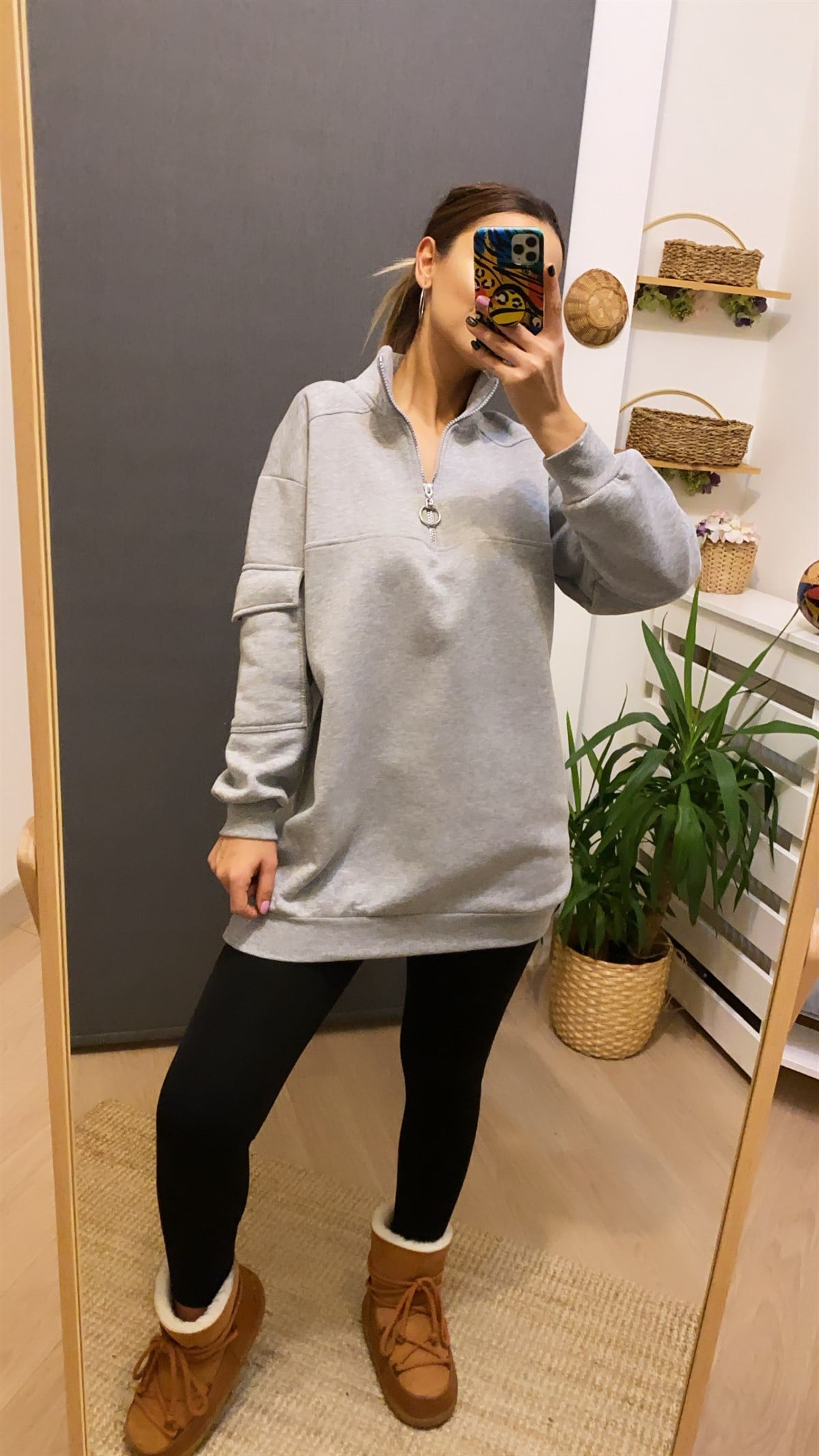 Kolu Cepli Gri Tunik
