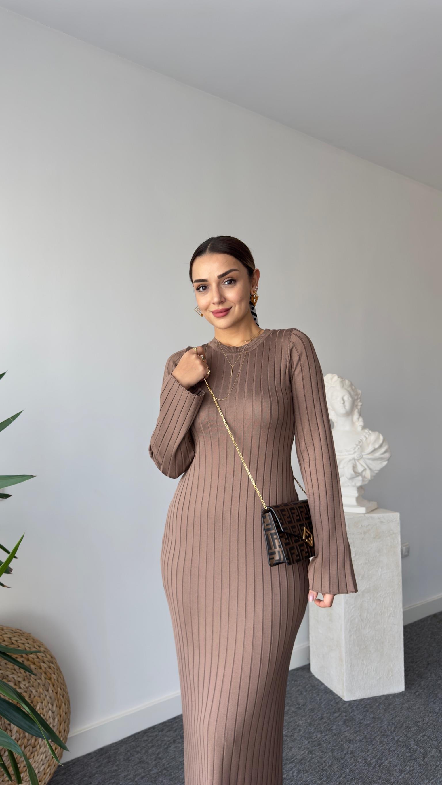 Rudi Zra Model Vizon Çelik Triko Elbise 