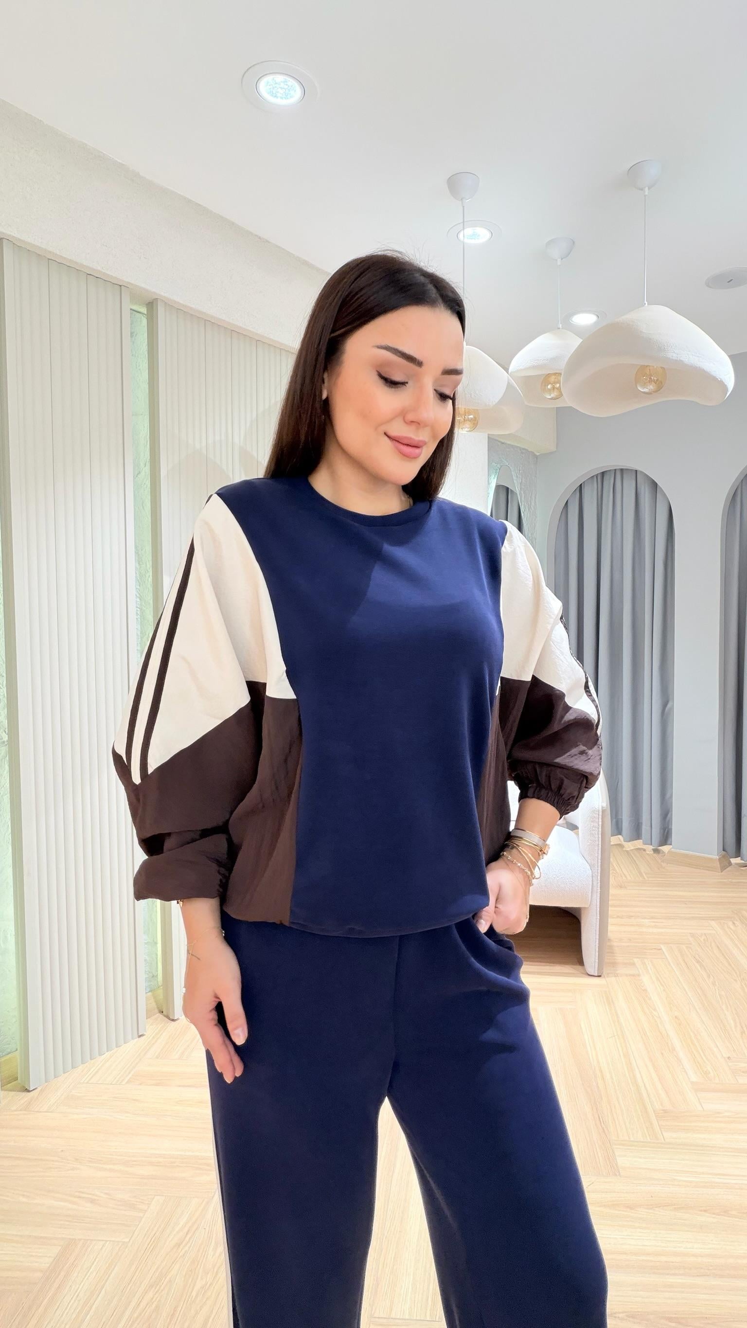 Lacivert Color Blok Mix Tasarım Takım