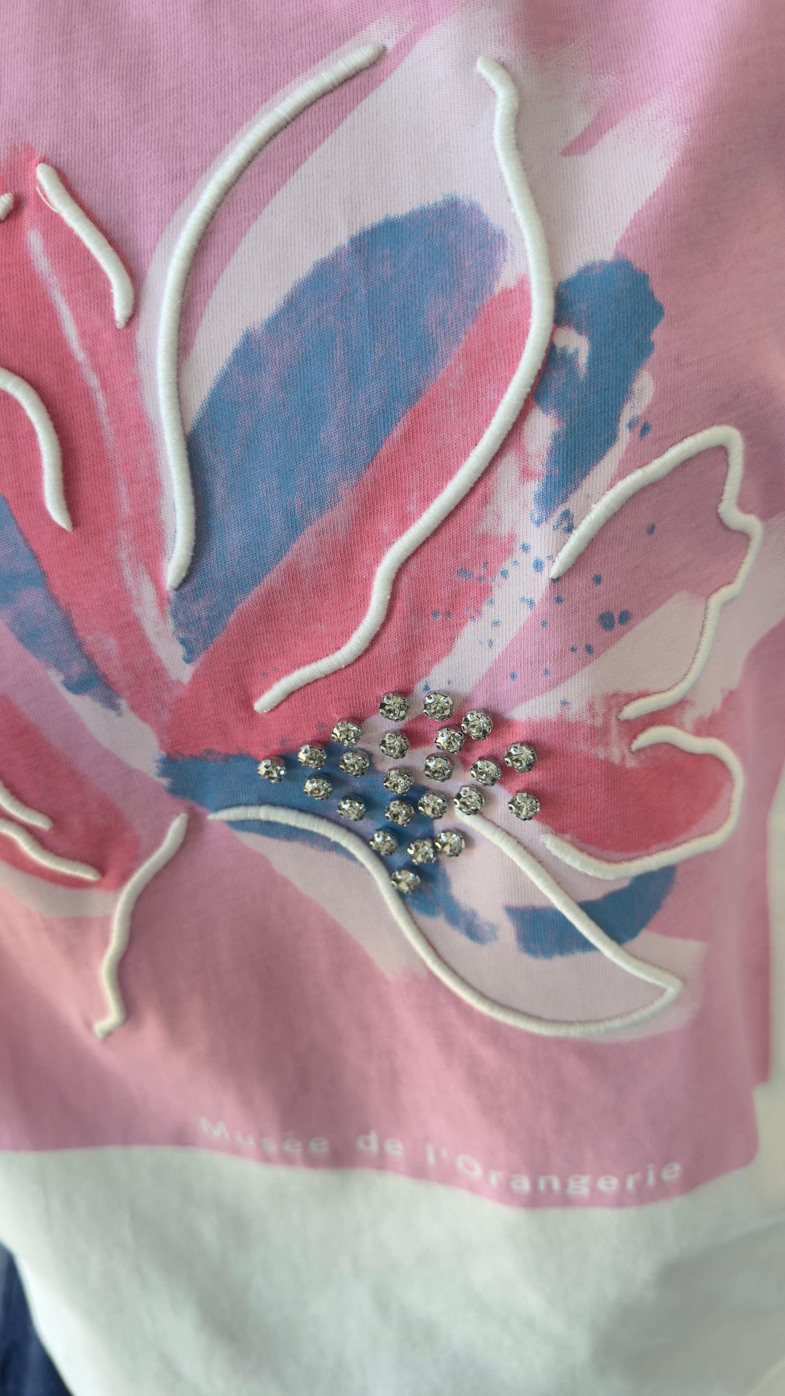 Voir Taş Detay Pembe Baskılı Tshirt