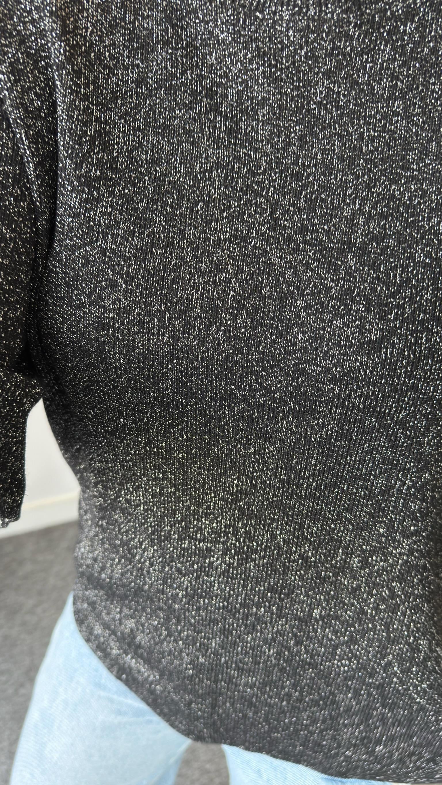 Siyah Simli Orijinal Merserize Bluz