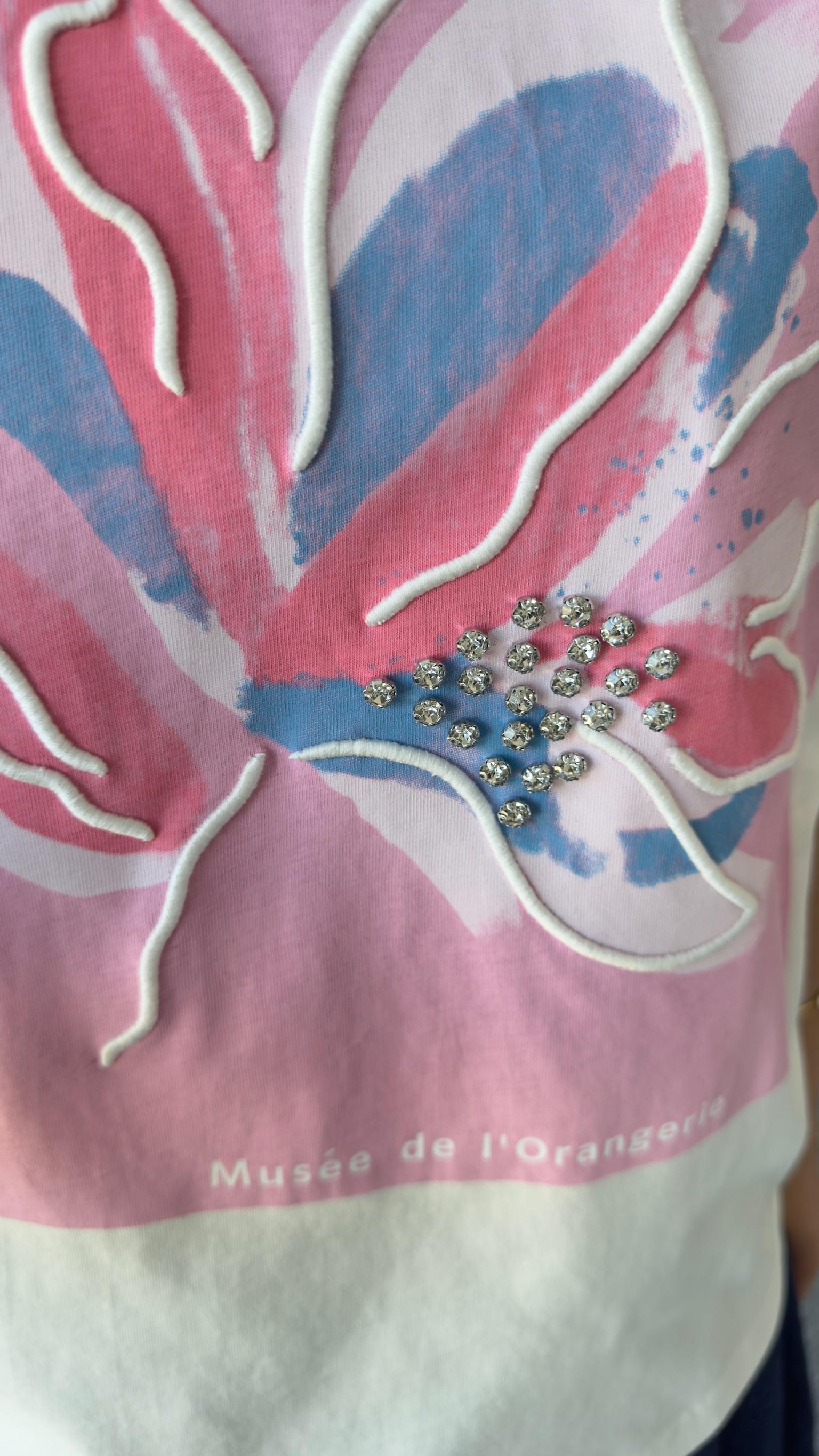 Voir Taş Detay Pembe Baskılı Tshirt