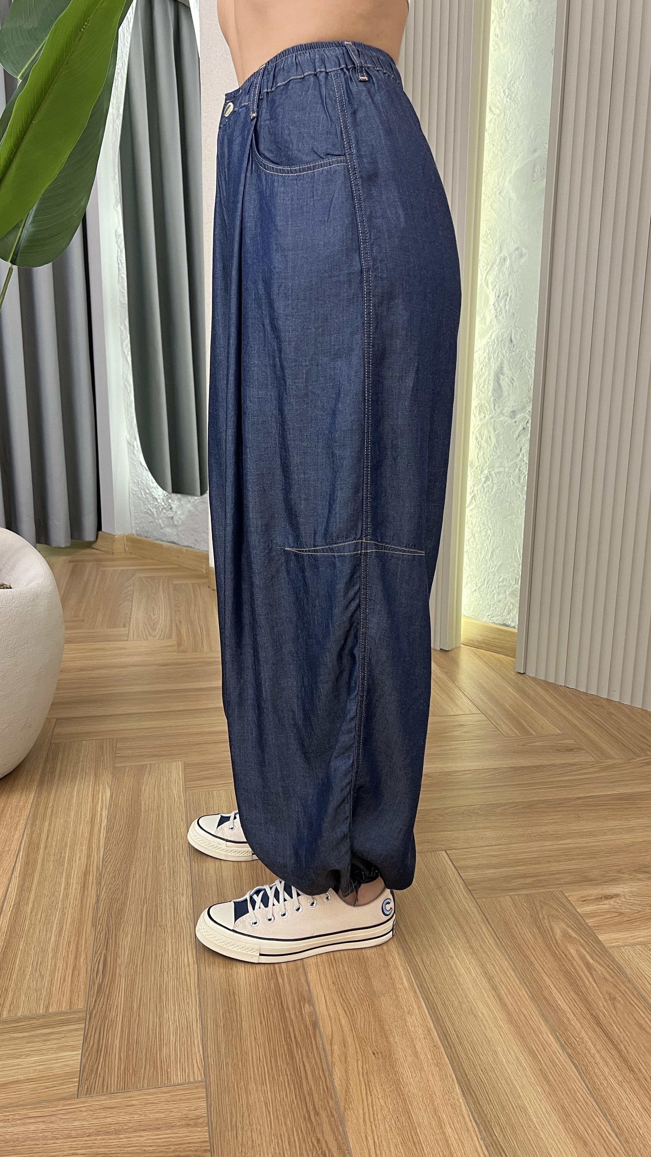 Riva Bileği Bağcıklı Premium Tensel Pantolon