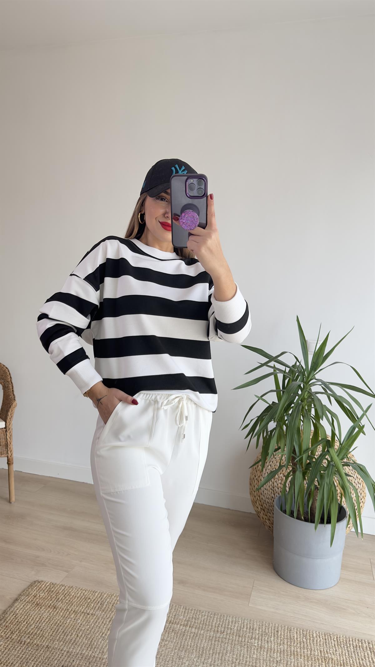 Kalın Çizgi Basic Sweatshirt