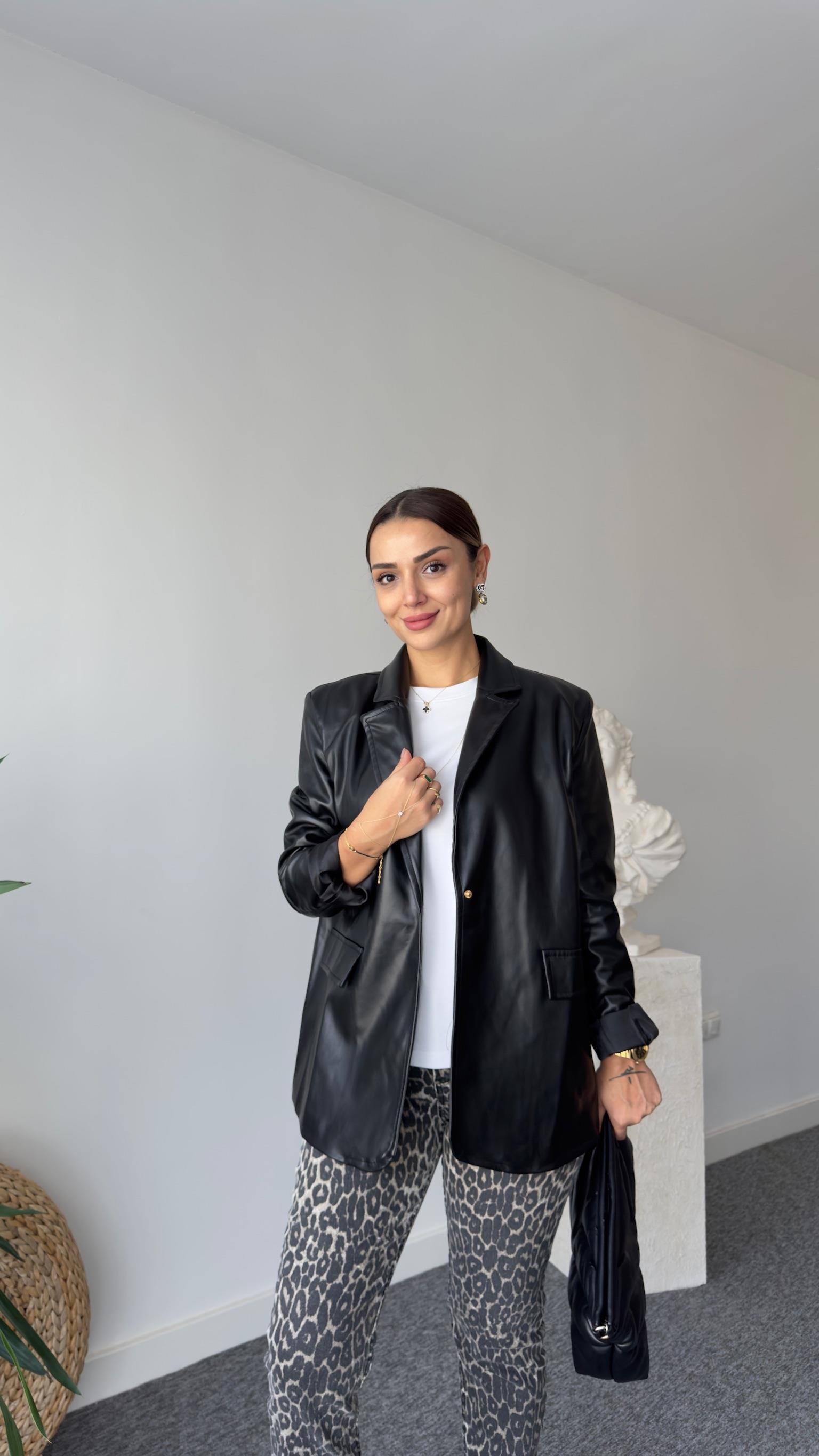 Davizan Tek Düğme Siyah Blazer Ceket