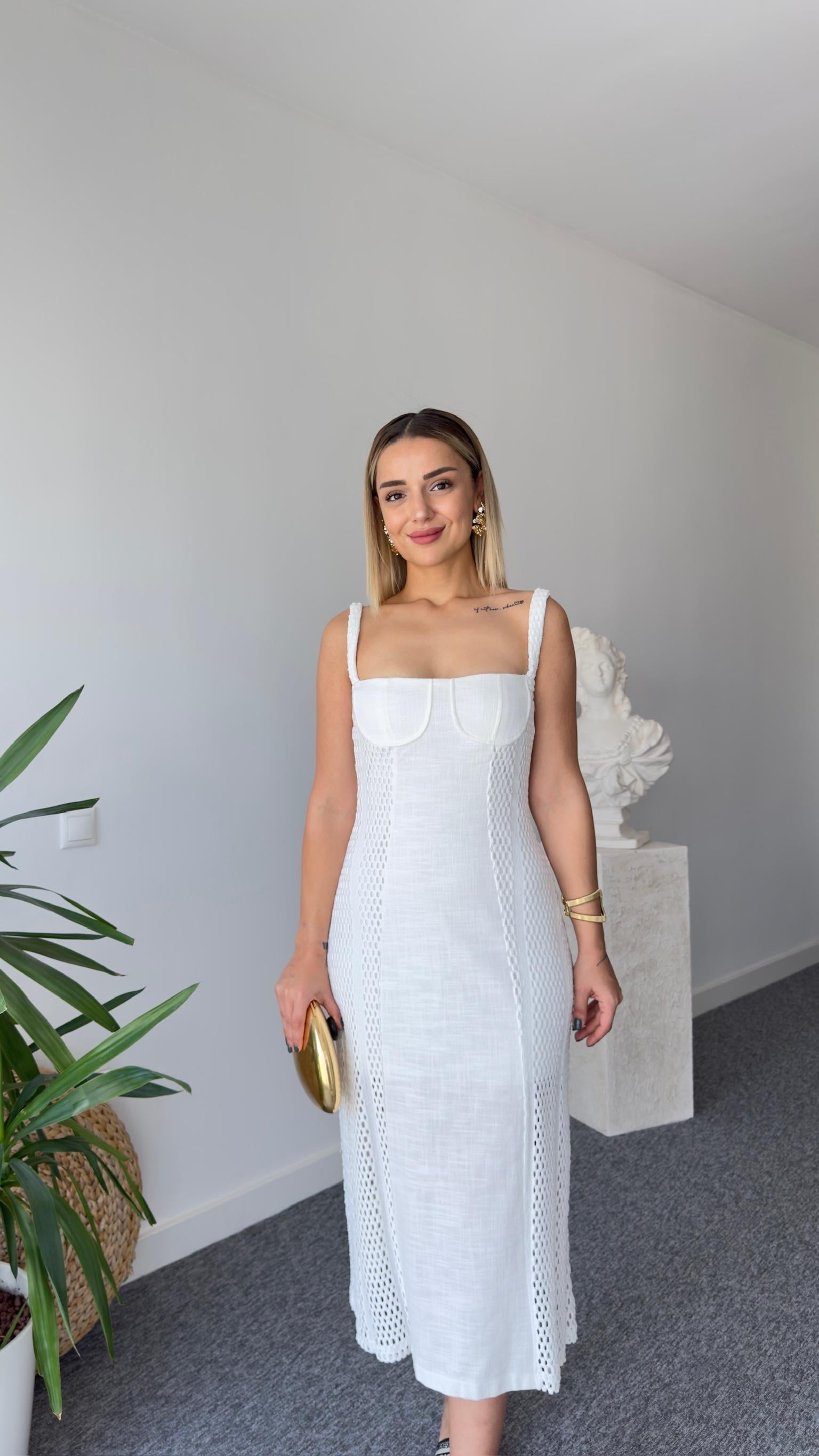 Cose Örgü Detay Yarım Astar Elbise 