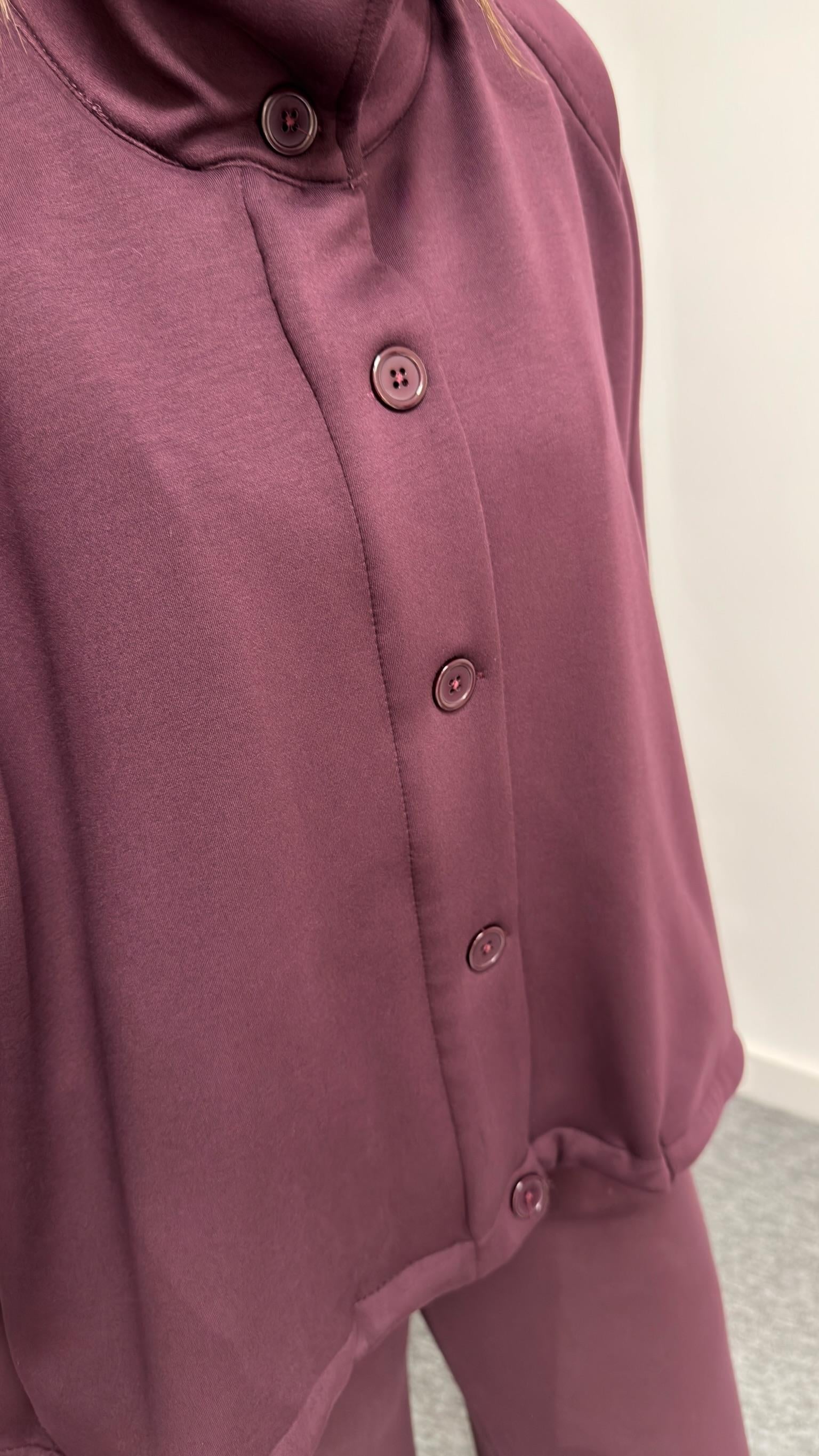 Bordo Sonya Ceket Pantolon Modal Takım