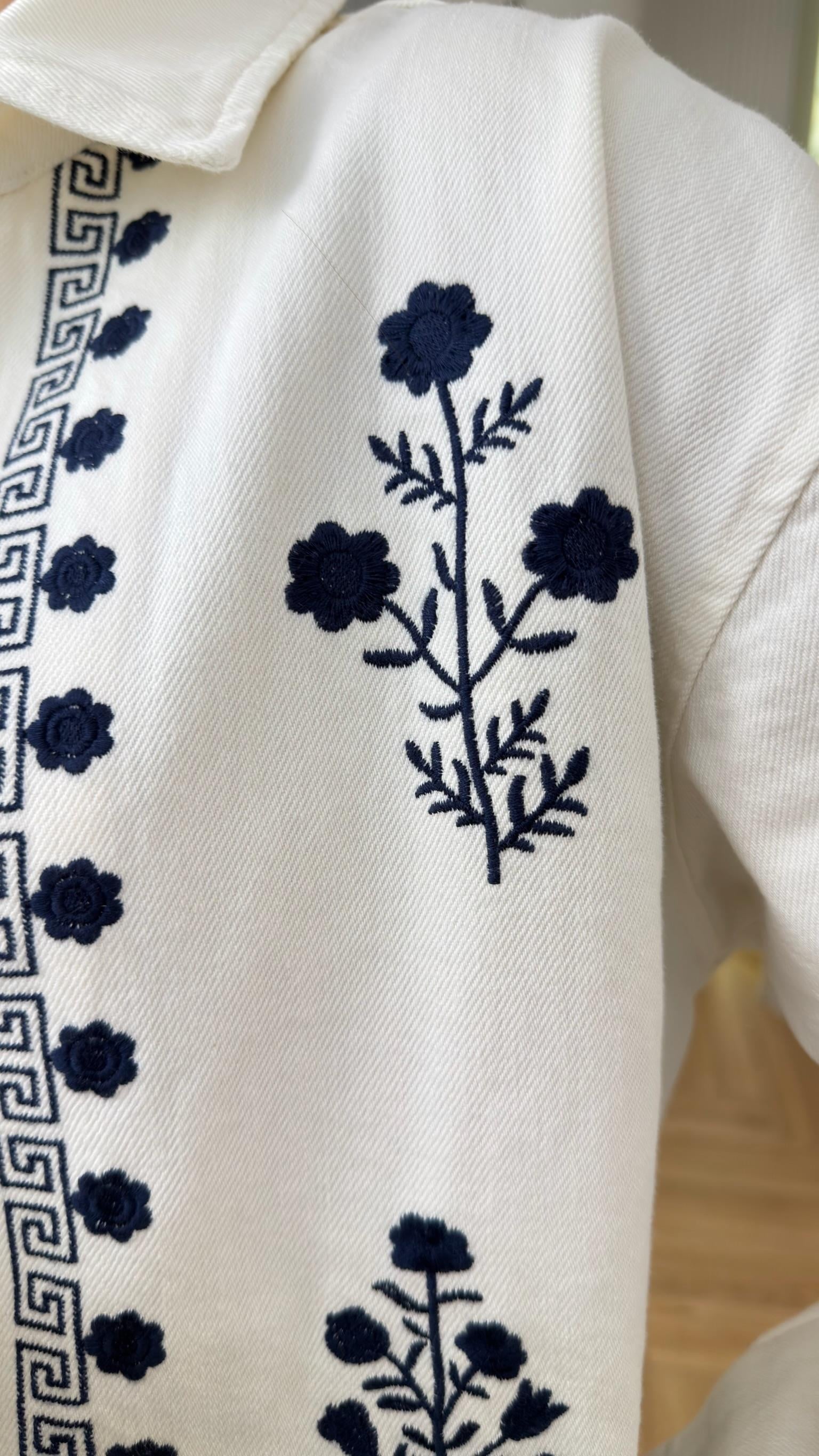 Forest Nakış Detaylı Gabardin Ceket
