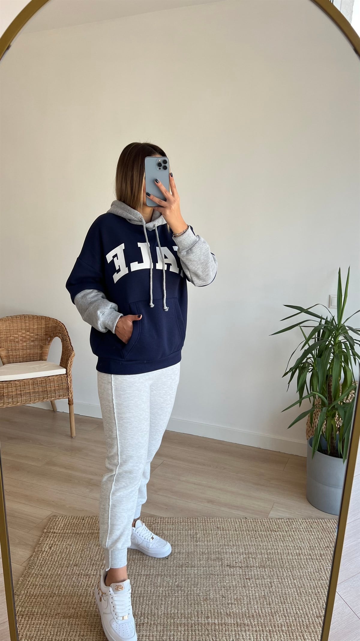  Yale Baskı Lacivert Sweat