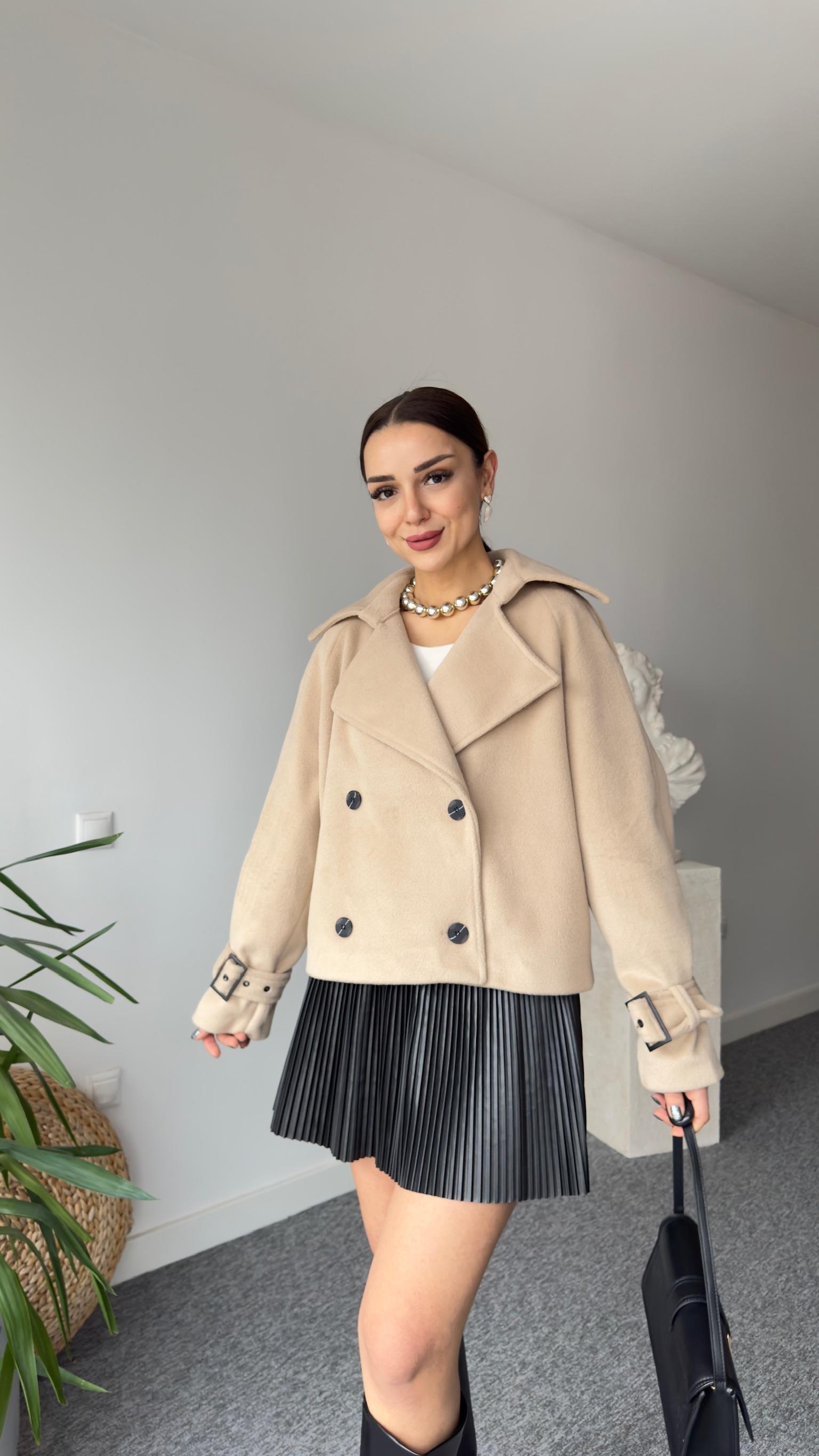 Massi Model Bej Kaşe Mont