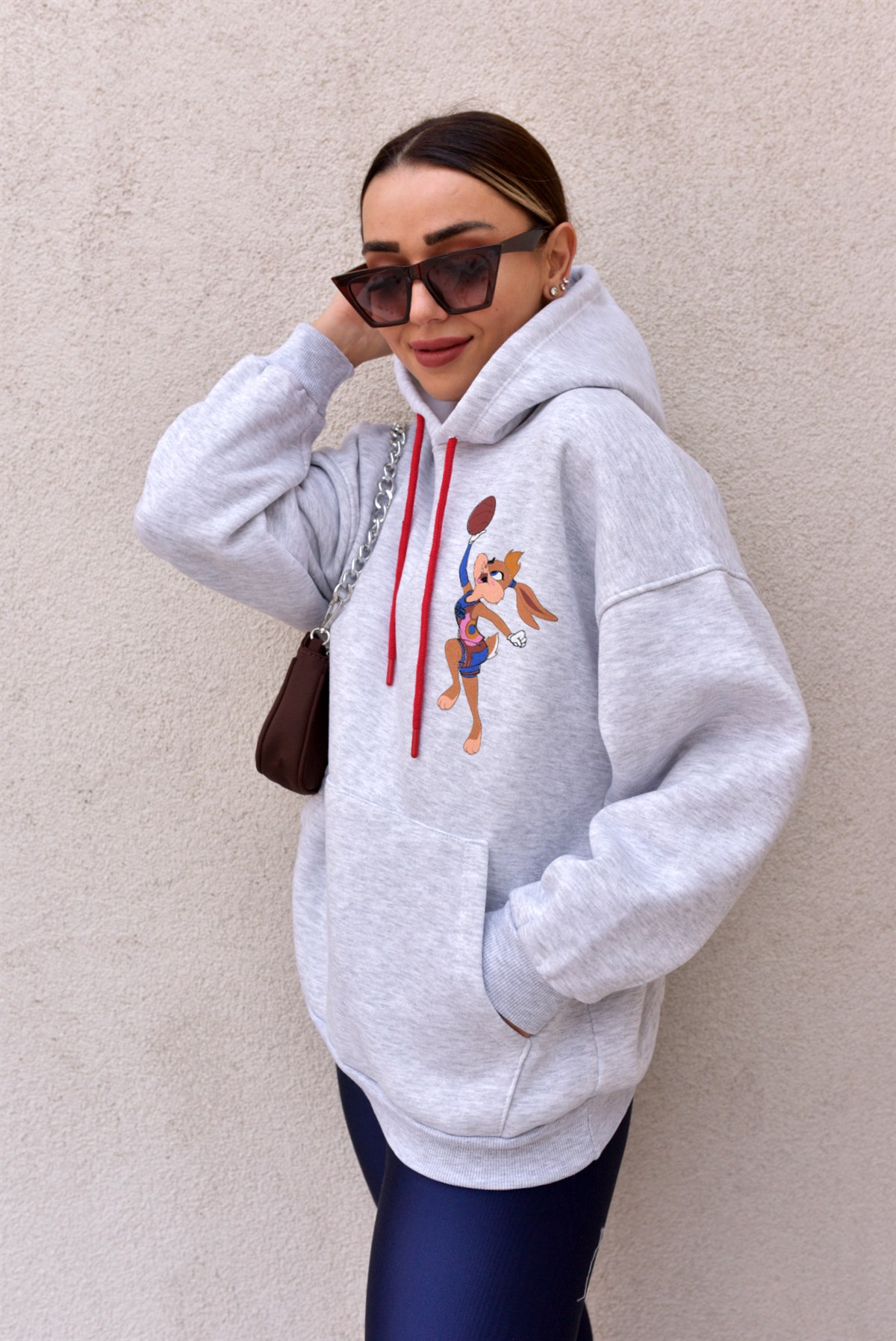 Lola Bunny Baskılı Gri Sweatshirt	