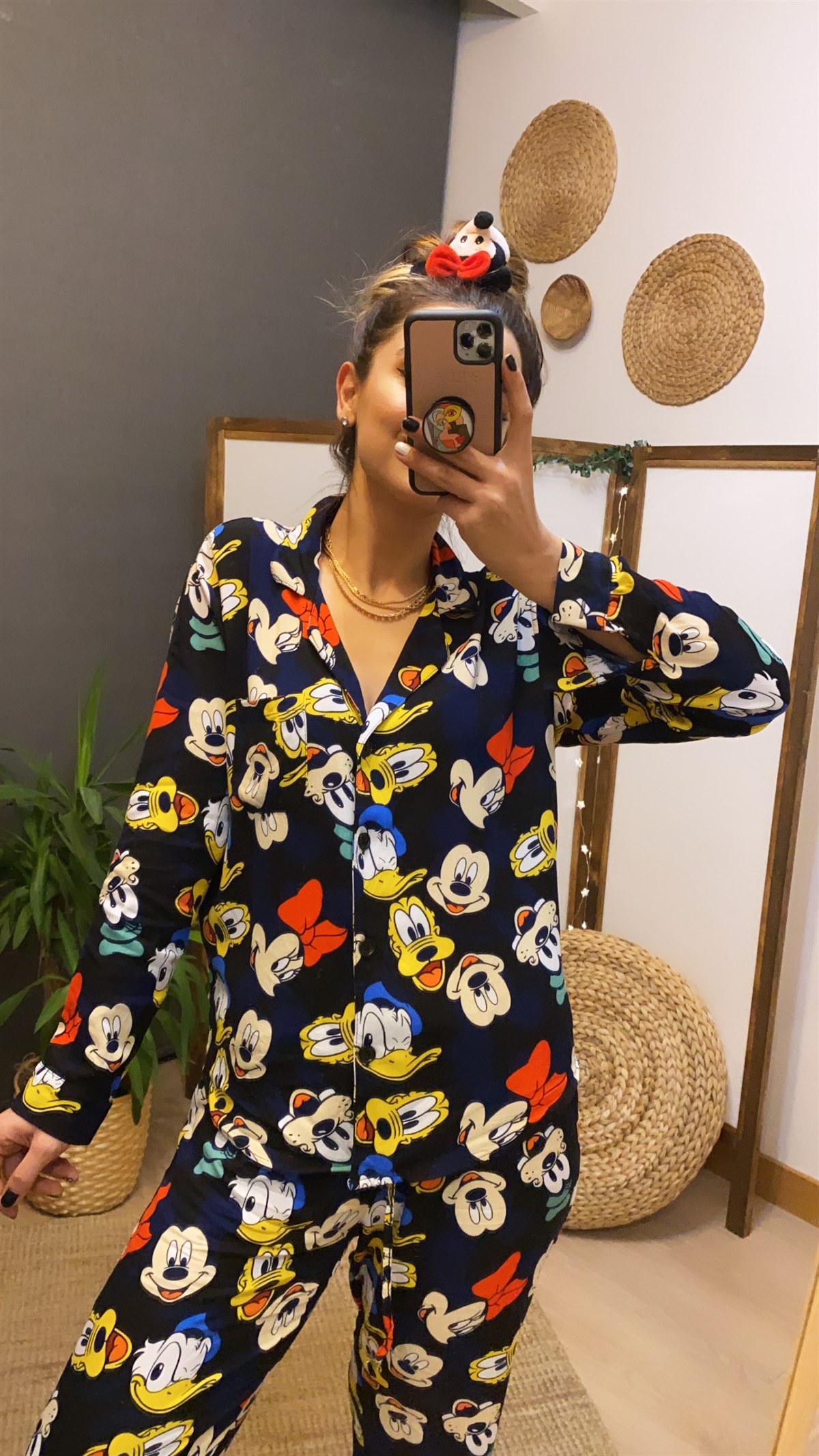 Karakter Baskılı Lacivert Pijama Takımı