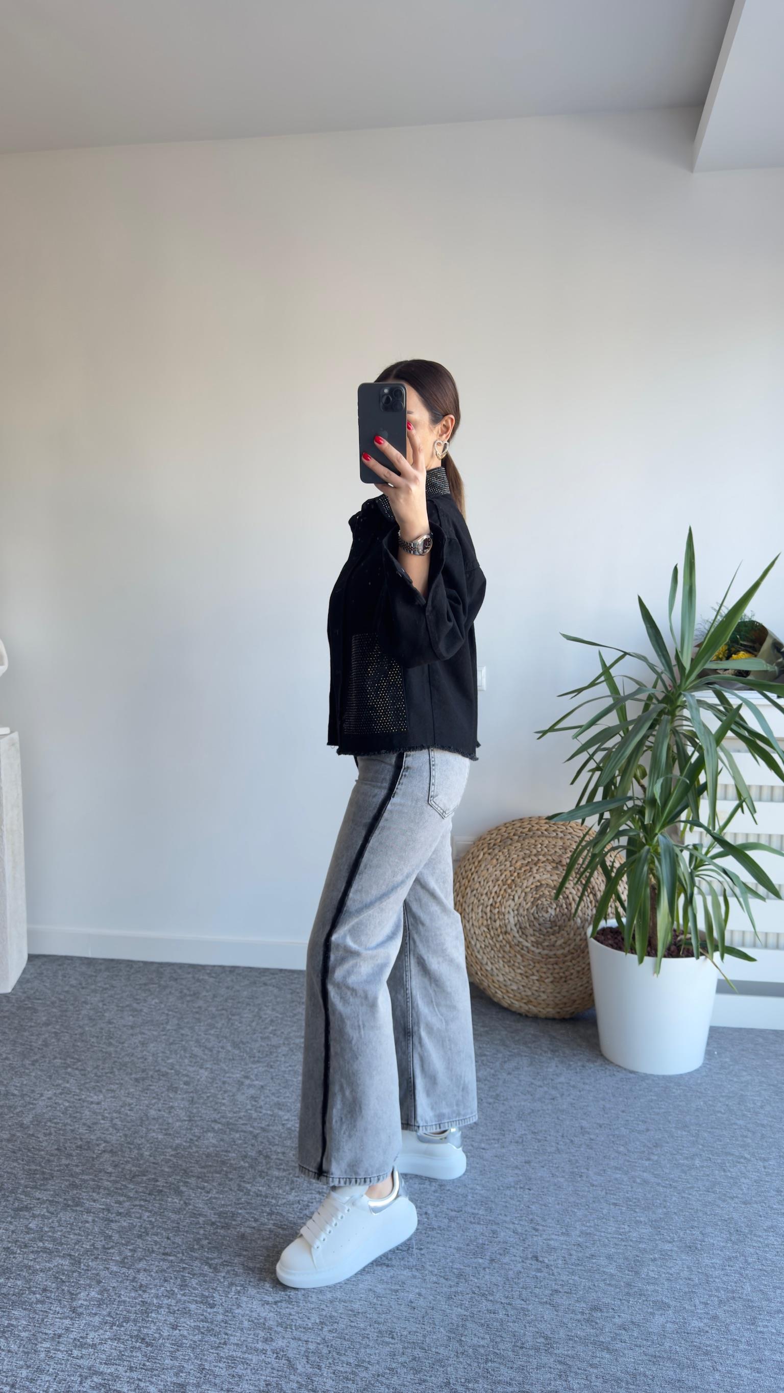 Orj Model Yanları Siyah Şeritli Jean