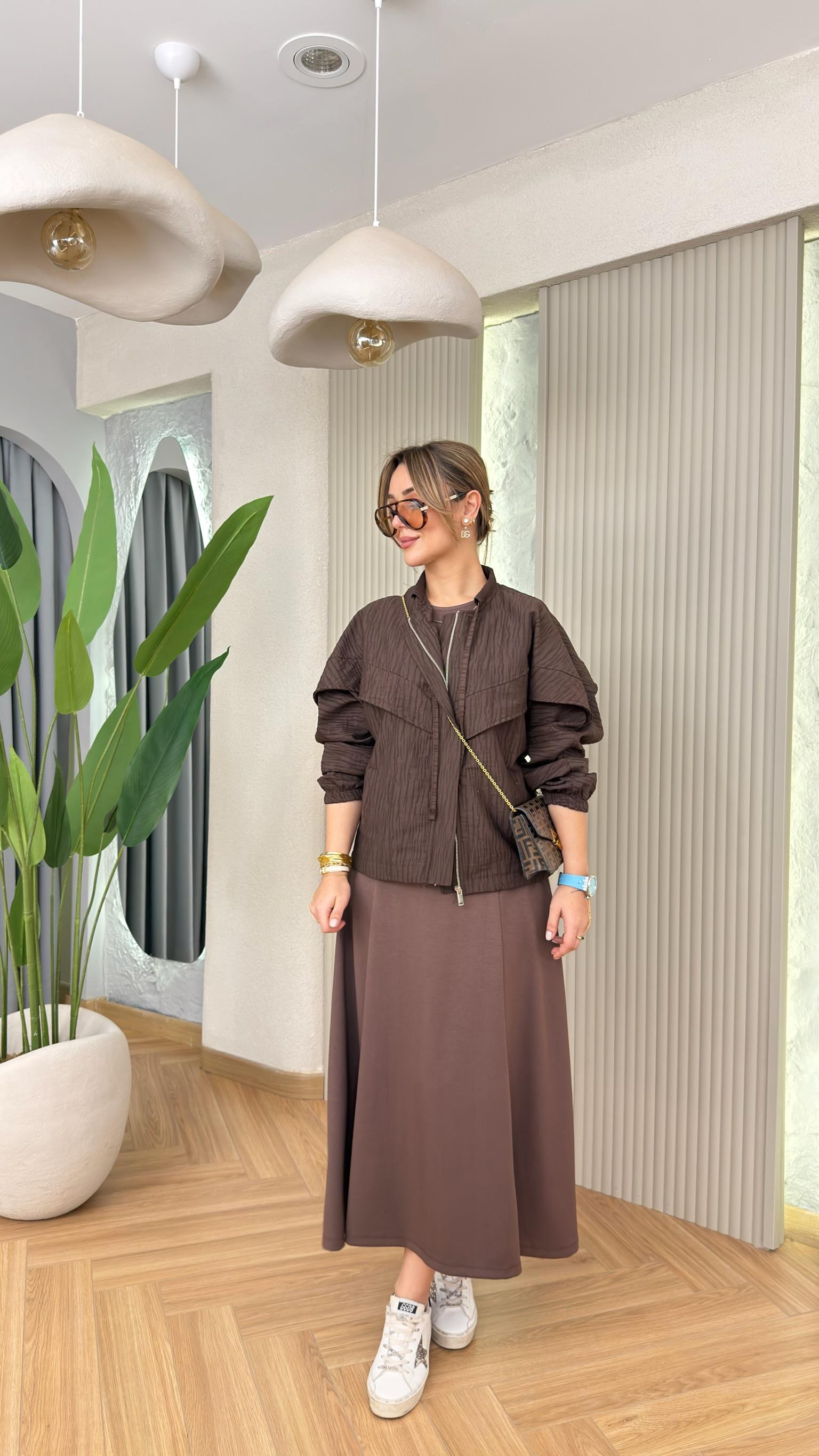 Kahve Worse Ceket Elbise İkili Takım