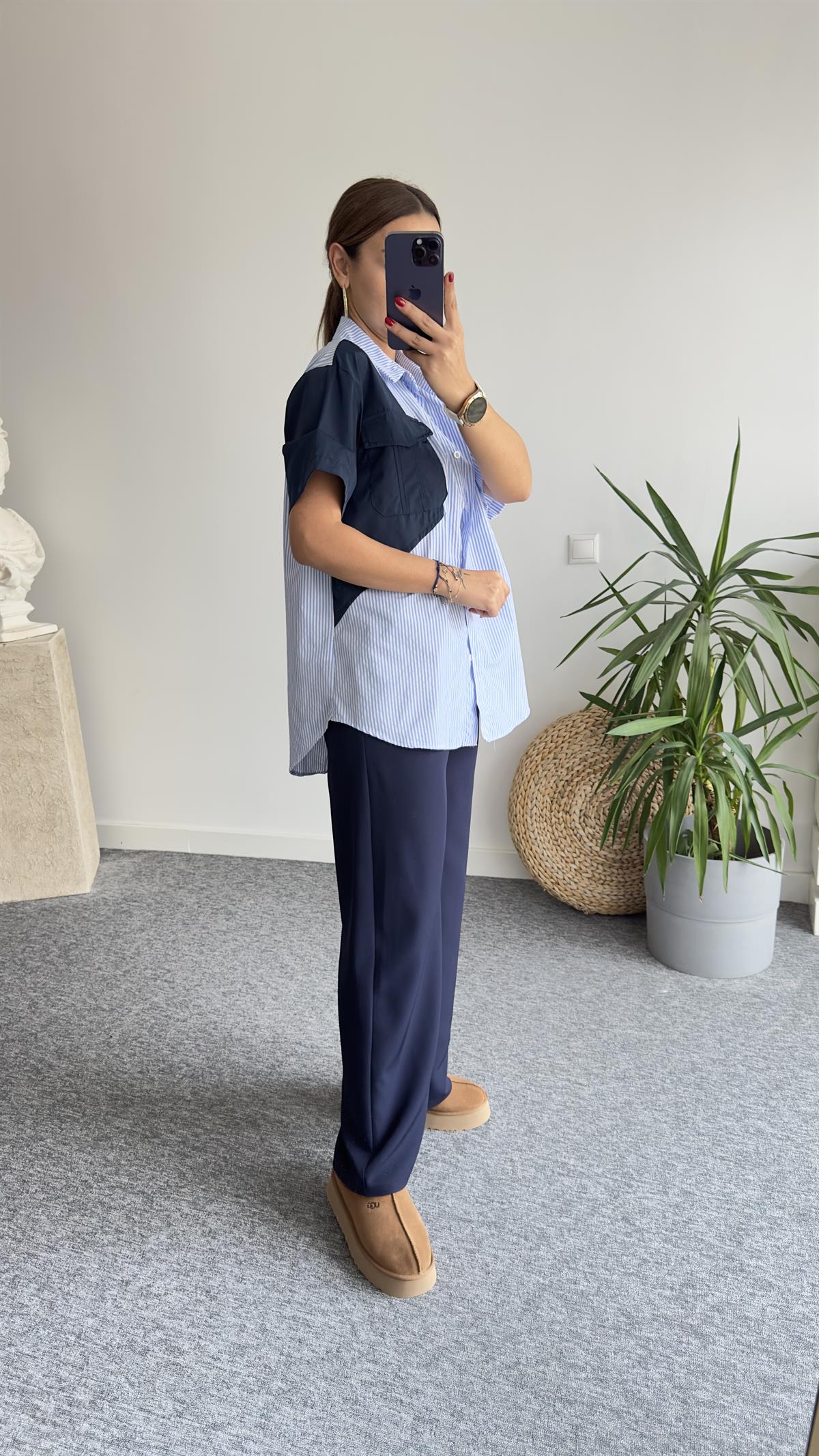 Garnili Marka Model Çizgili Gömlek
