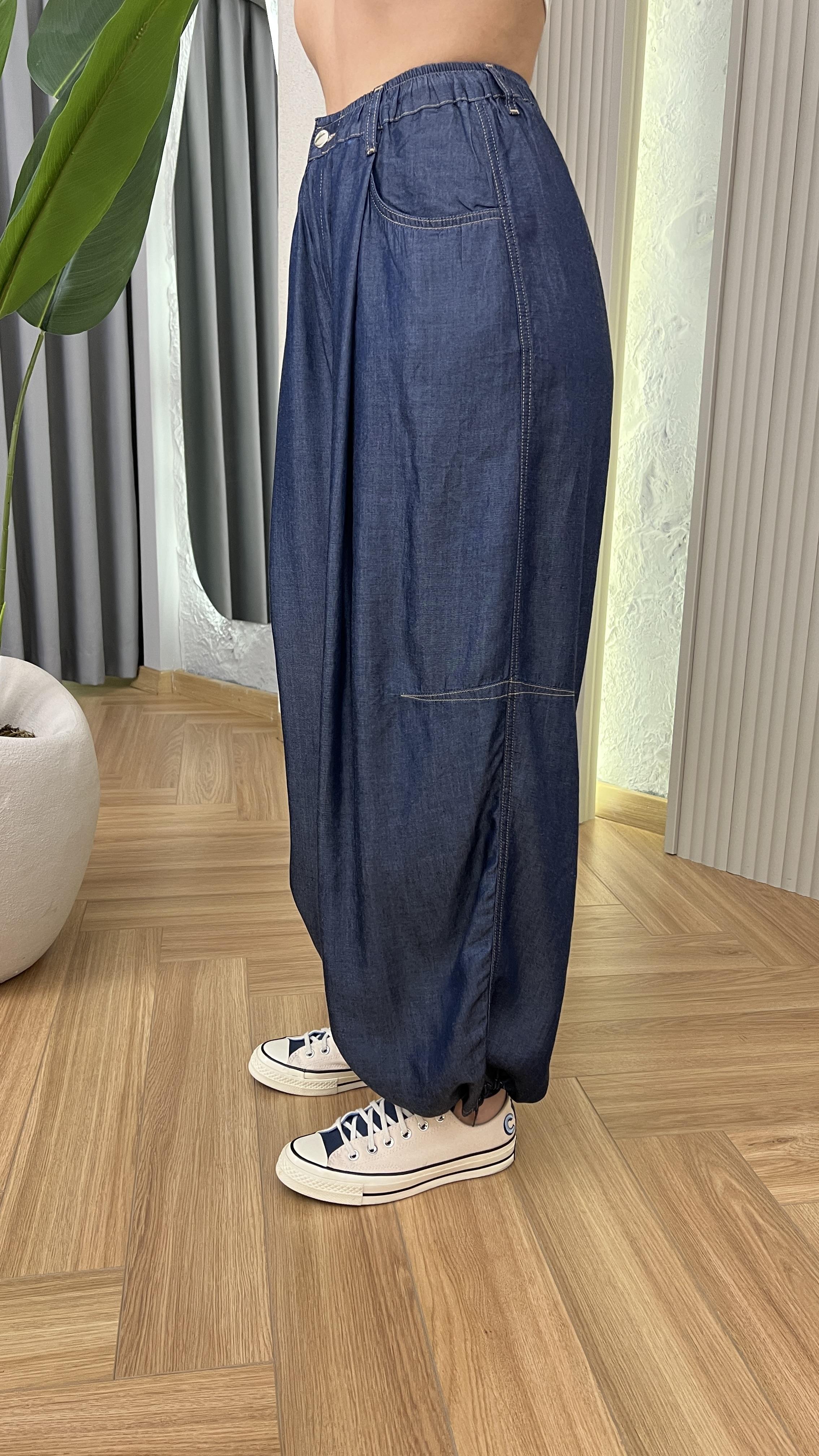 Riva Bileği Bağcıklı Premium Tensel Pantolon