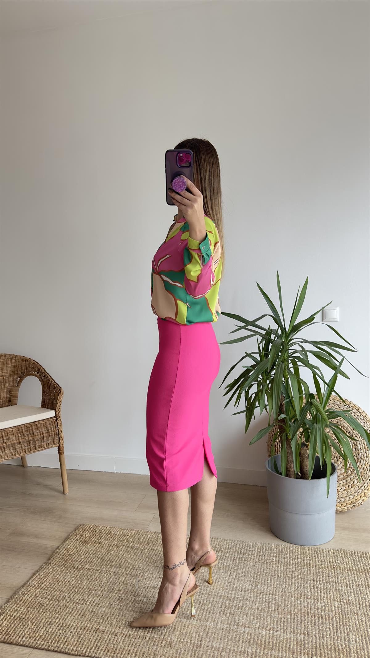 Pembe Midi Boy Etek