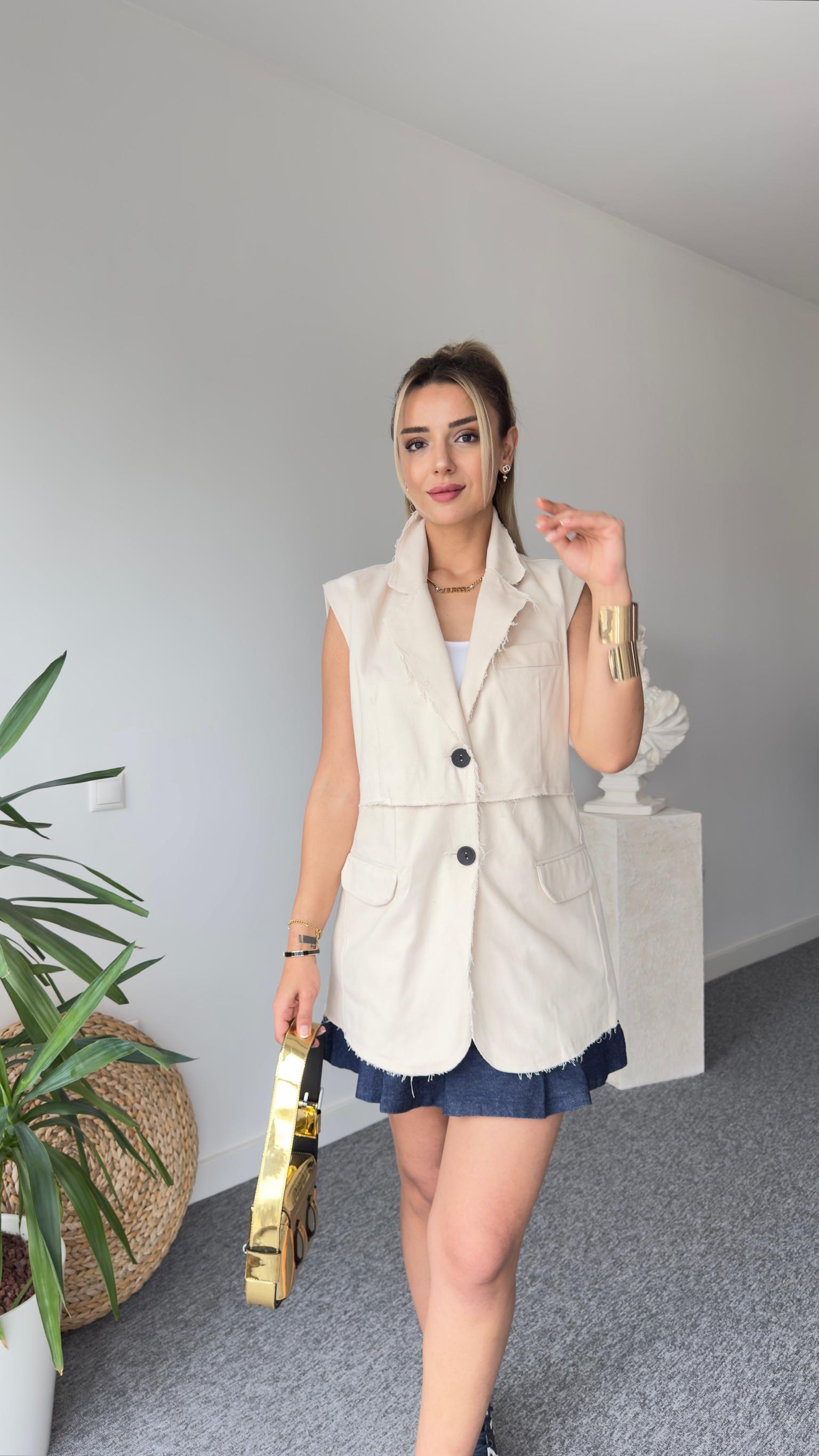 Bej Pis Dikiş Tws Model Yelek