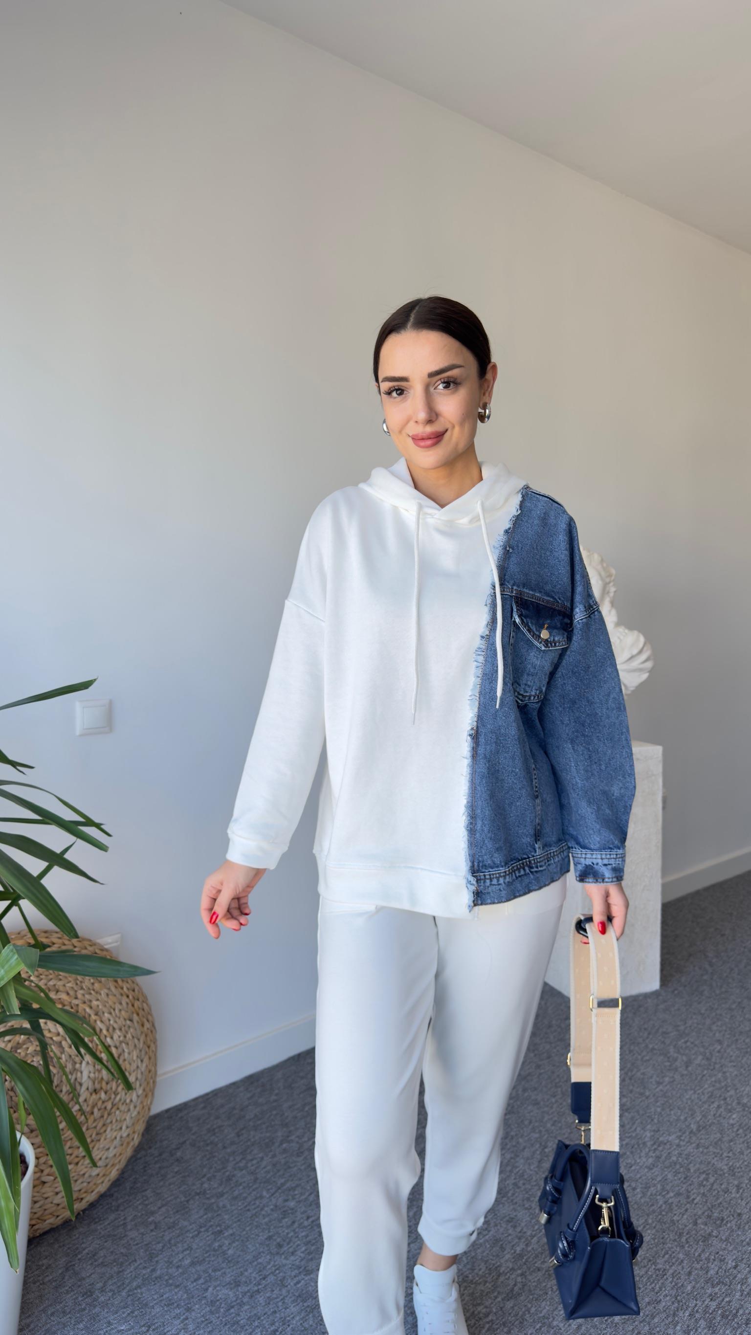 Sean Orj Model Kot Garnili Kapüşonlu Sweat