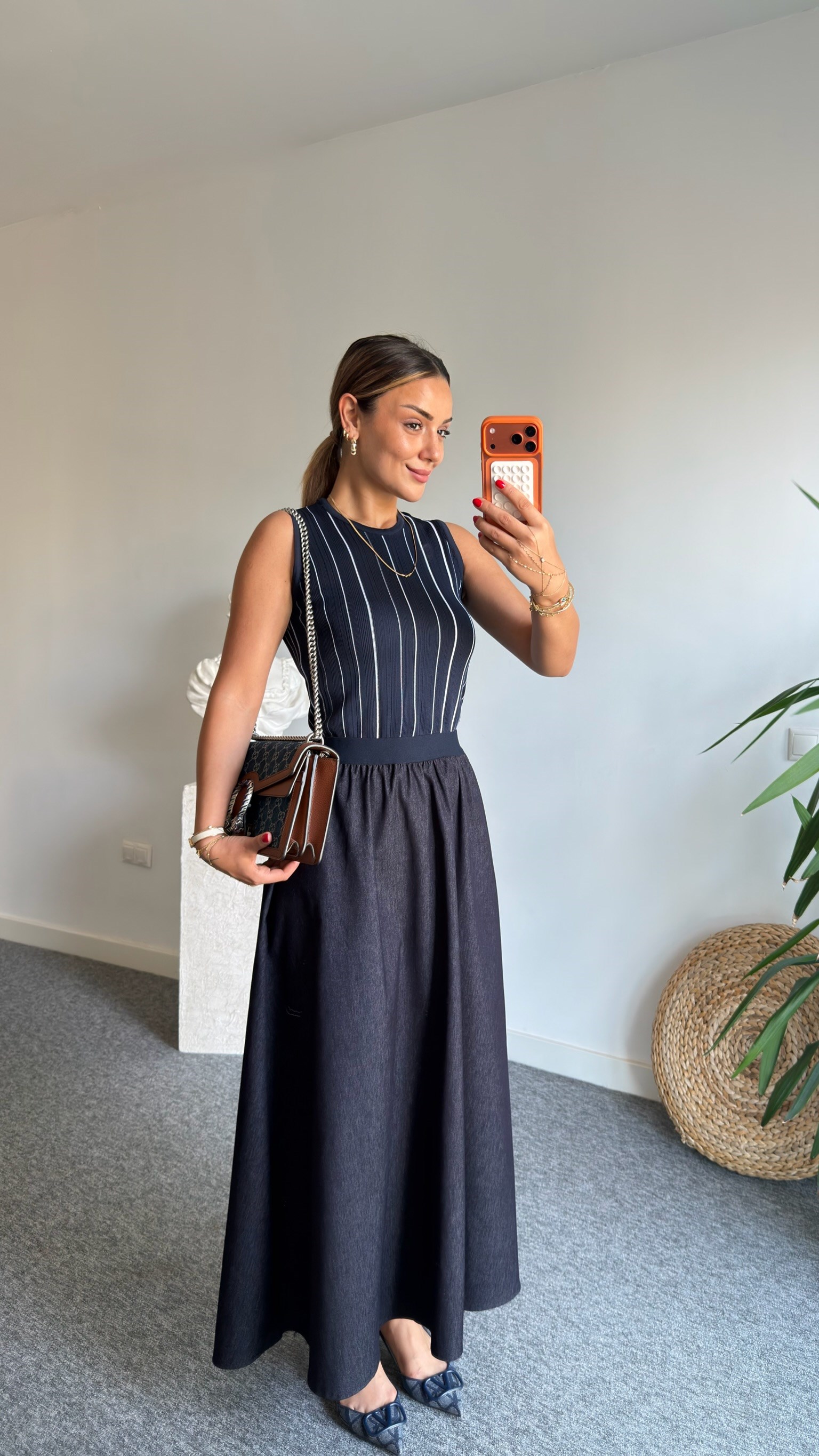 Orj Model Triko Garnili Elbise 