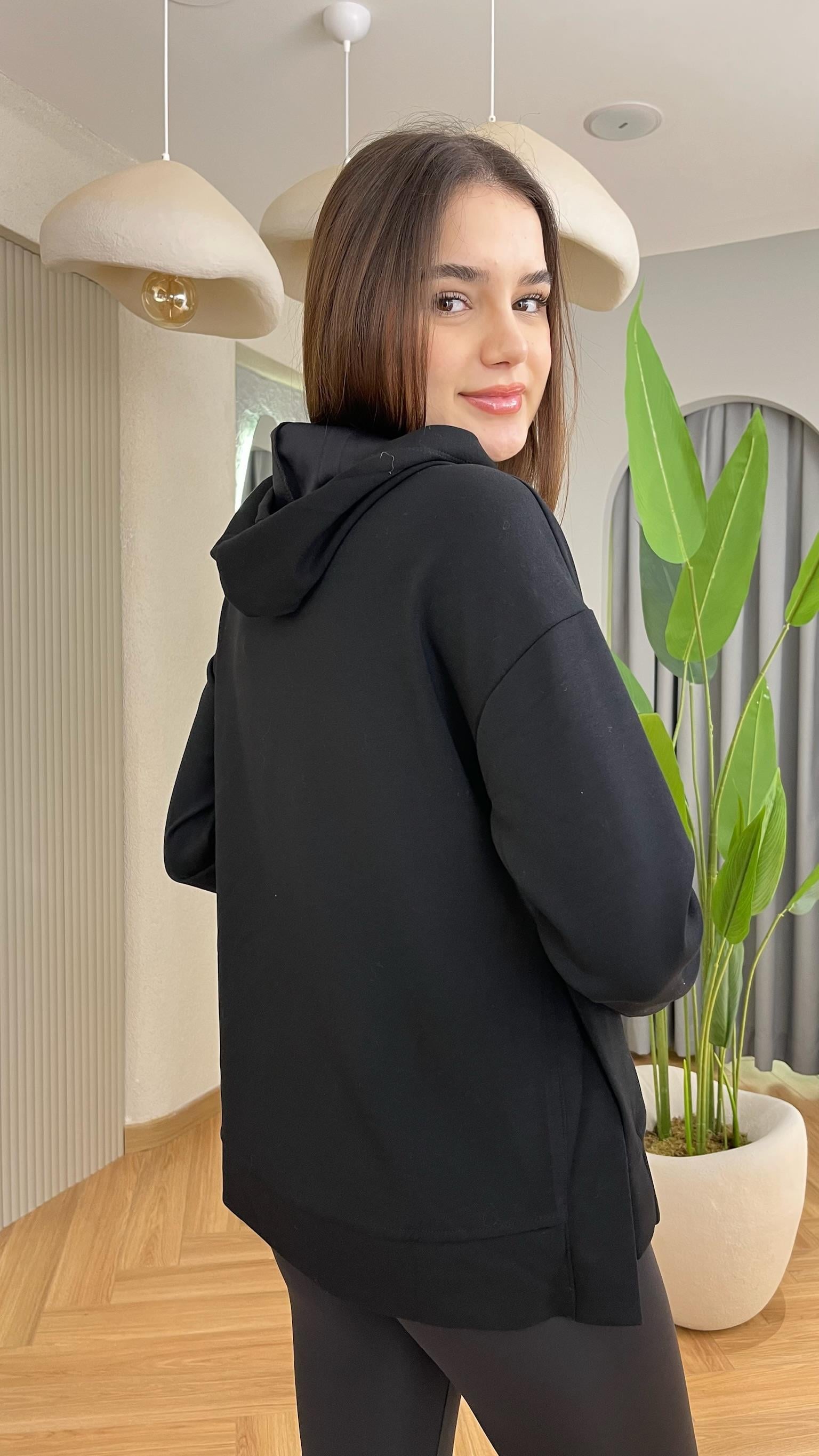 Gowna Yan Yırtmaçlı Modal Sweat