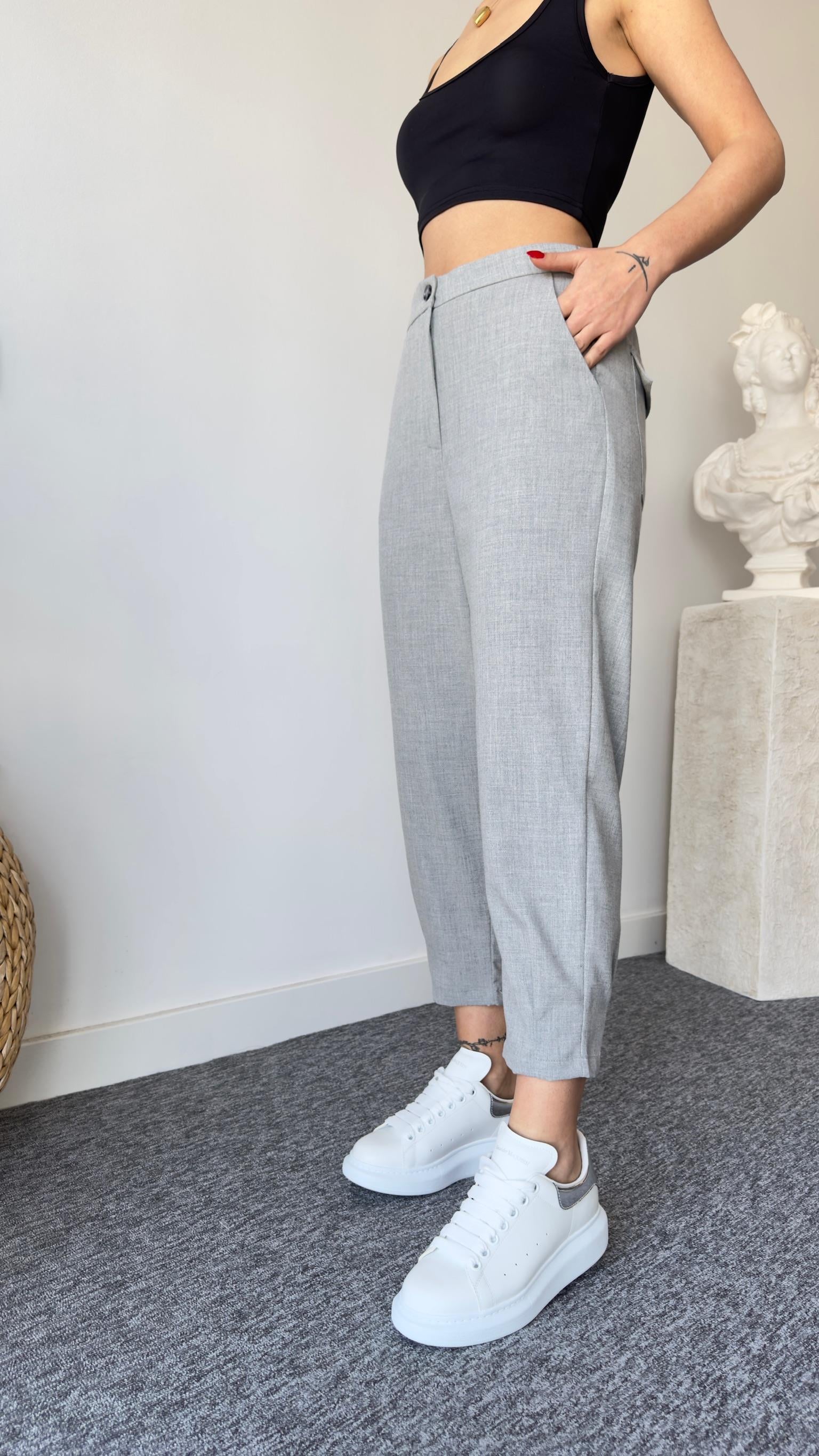 Crey Zra Model Gri Kumaş Pantolon