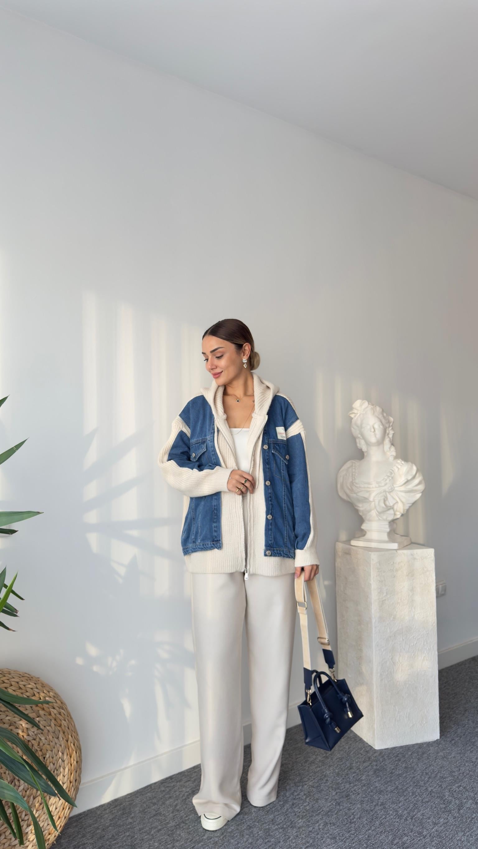 Abel Kot Garnili Premium Kapüşonlu Ceket