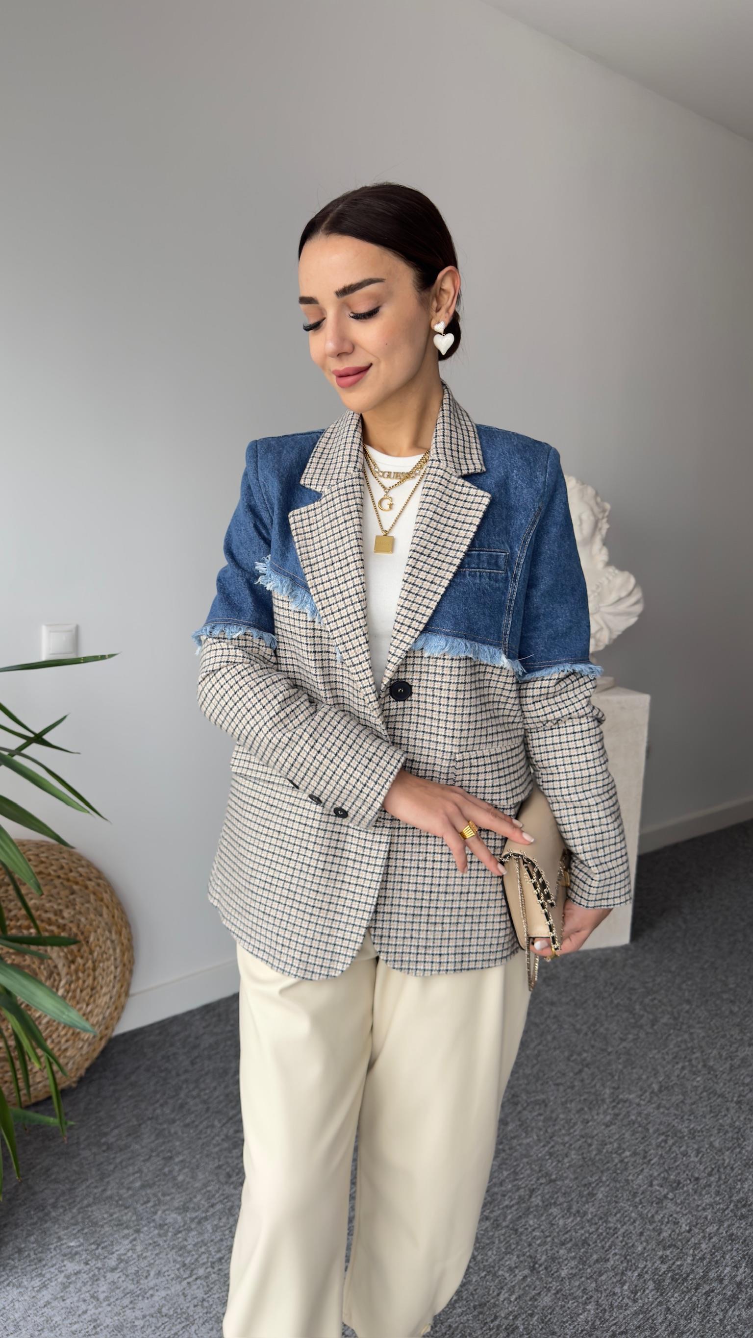 Asia Kot Detaylı Kaşe Blazer Ceket