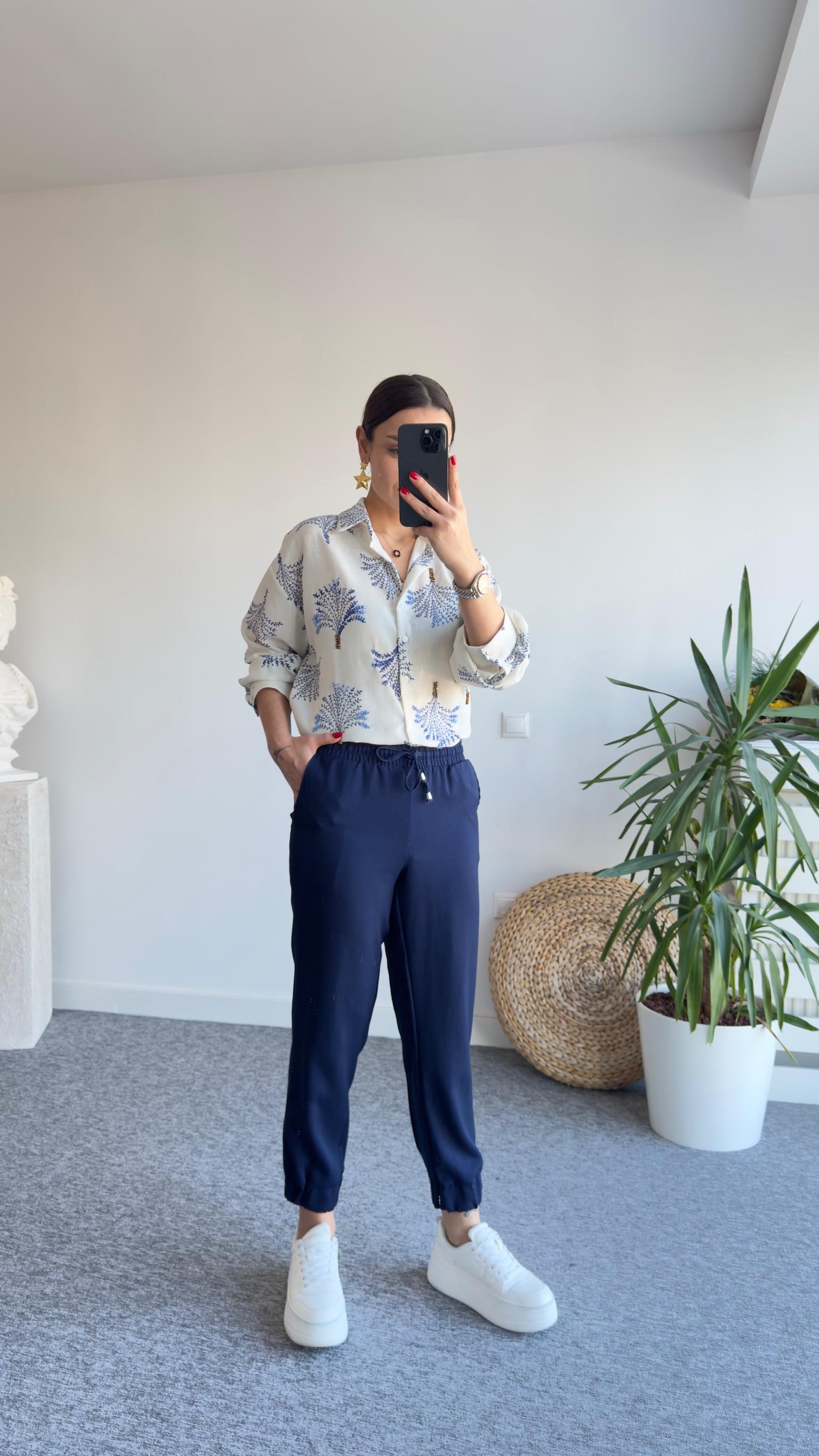Paça Lastikli Laci Modal Gabardin Pantolon