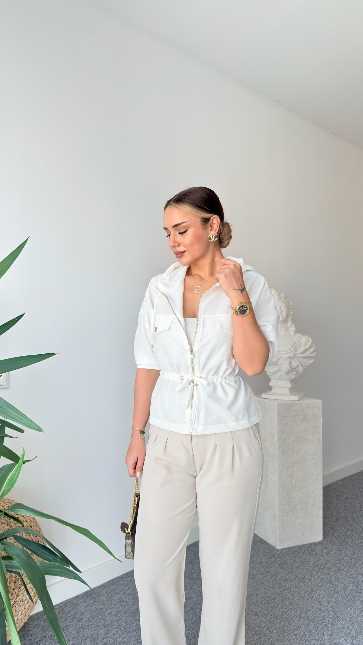 Beyaz Ntwrk Model Bubble İnce Ceket