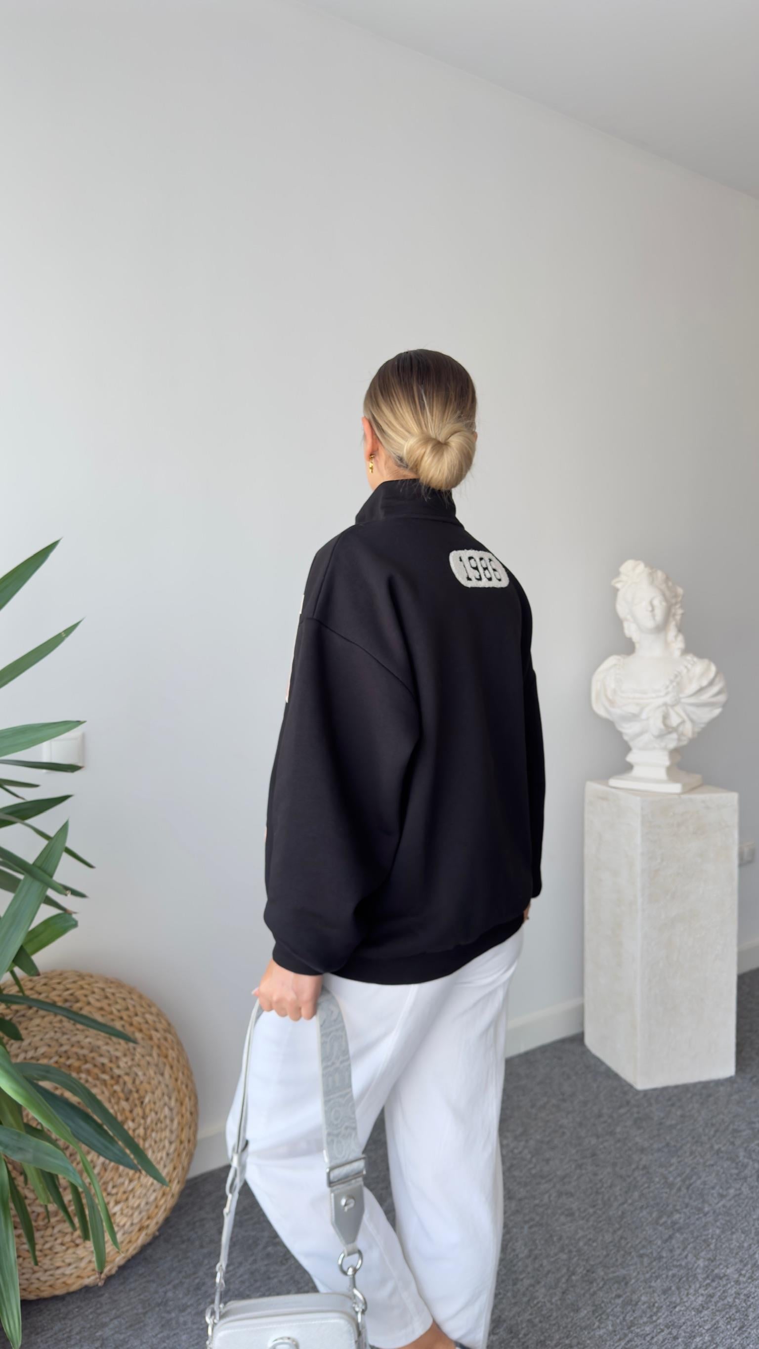 Yarım Fermuar Brooklyn Yazılı Sweatshirt