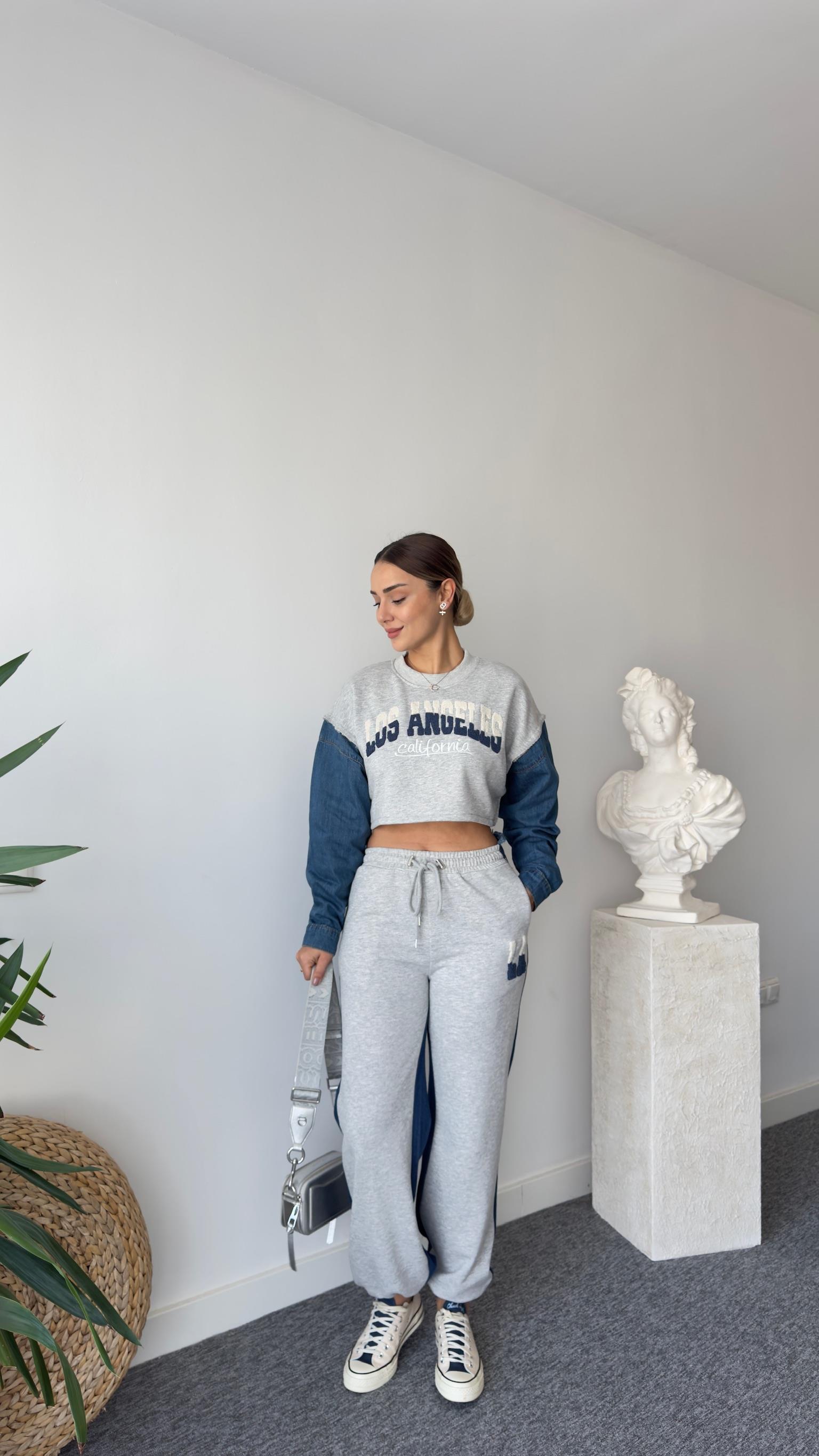 Brews Kollar Kotlu Gri Sweatshirt