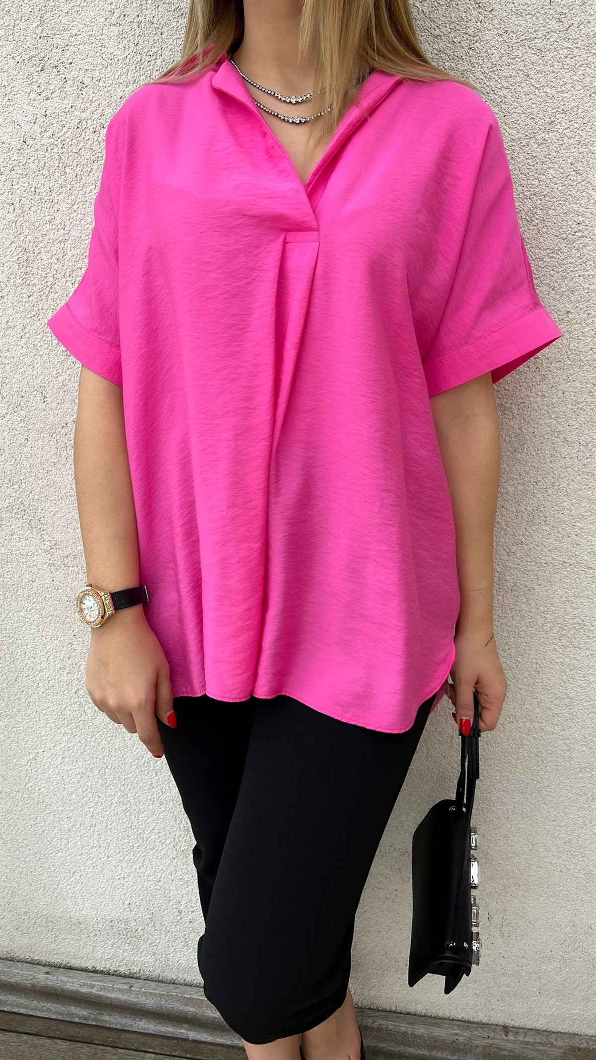 İpekyol Model Fuşya Basic Bluz