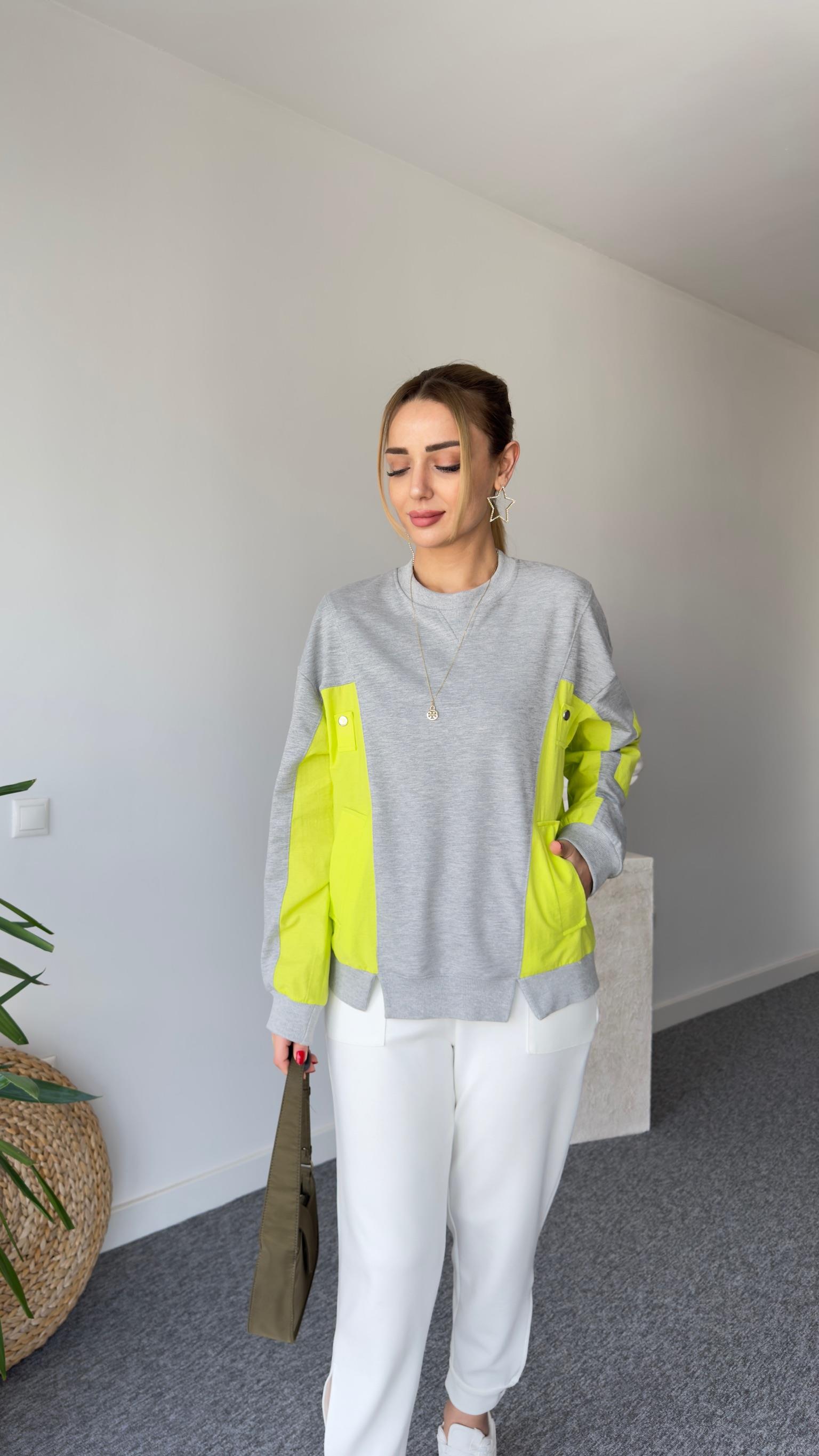 Tws Model Yeşil Paraşüt Garnili Sweat