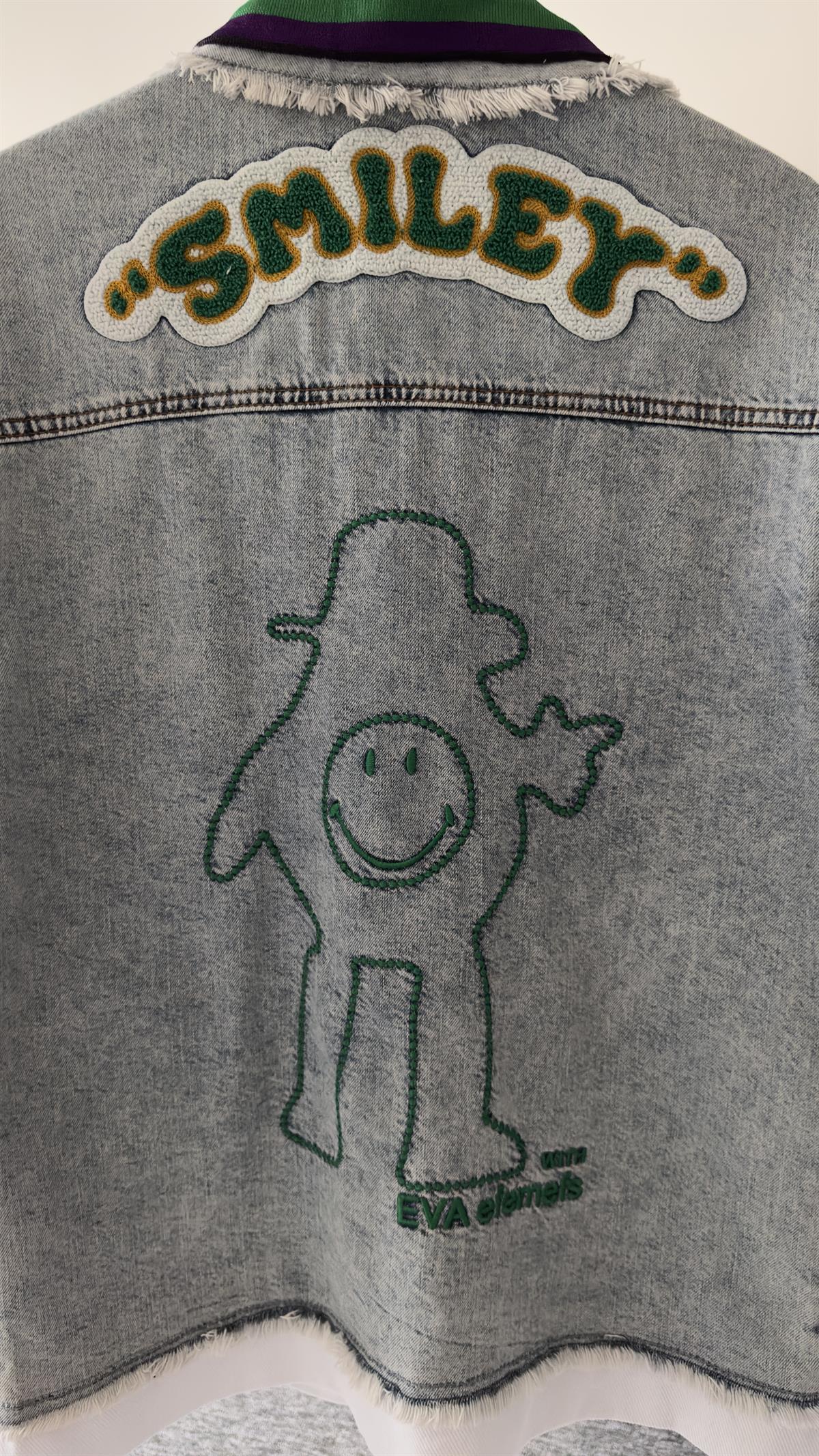 Yaka Ribanalı Denim Ceket
