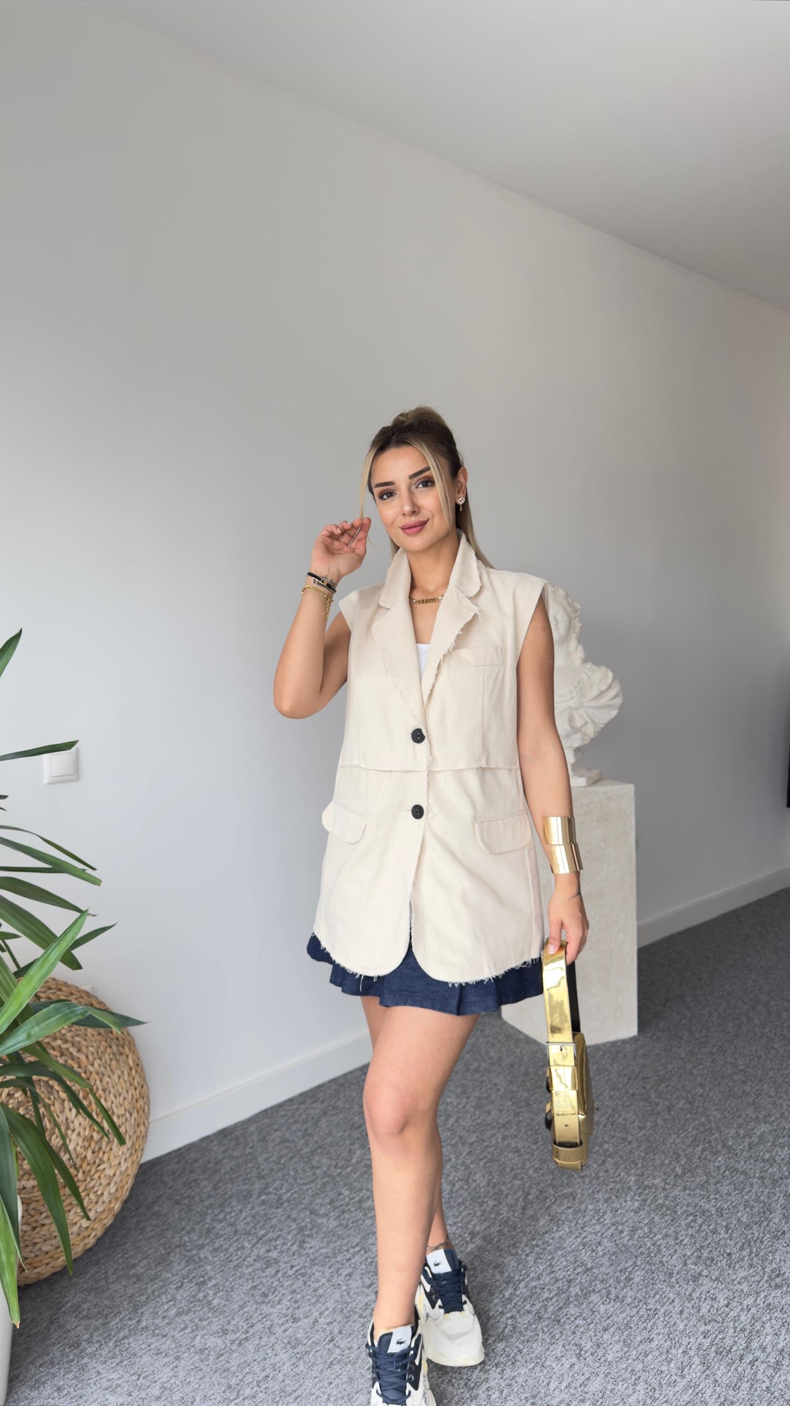 Bej Pis Dikiş Tws Model Yelek