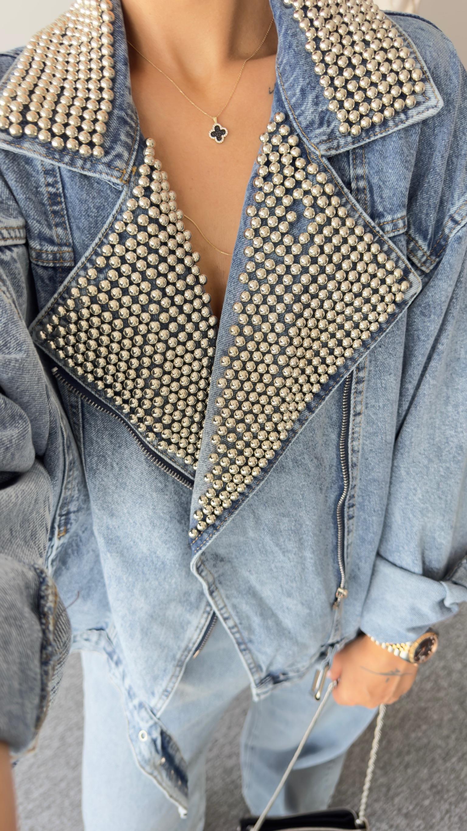Premium Droplu Jean Ceket