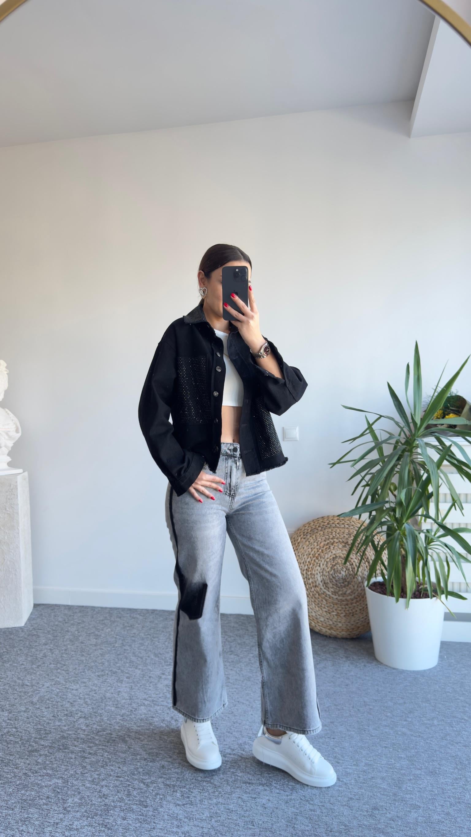 Orj Model Yanları Siyah Şeritli Jean