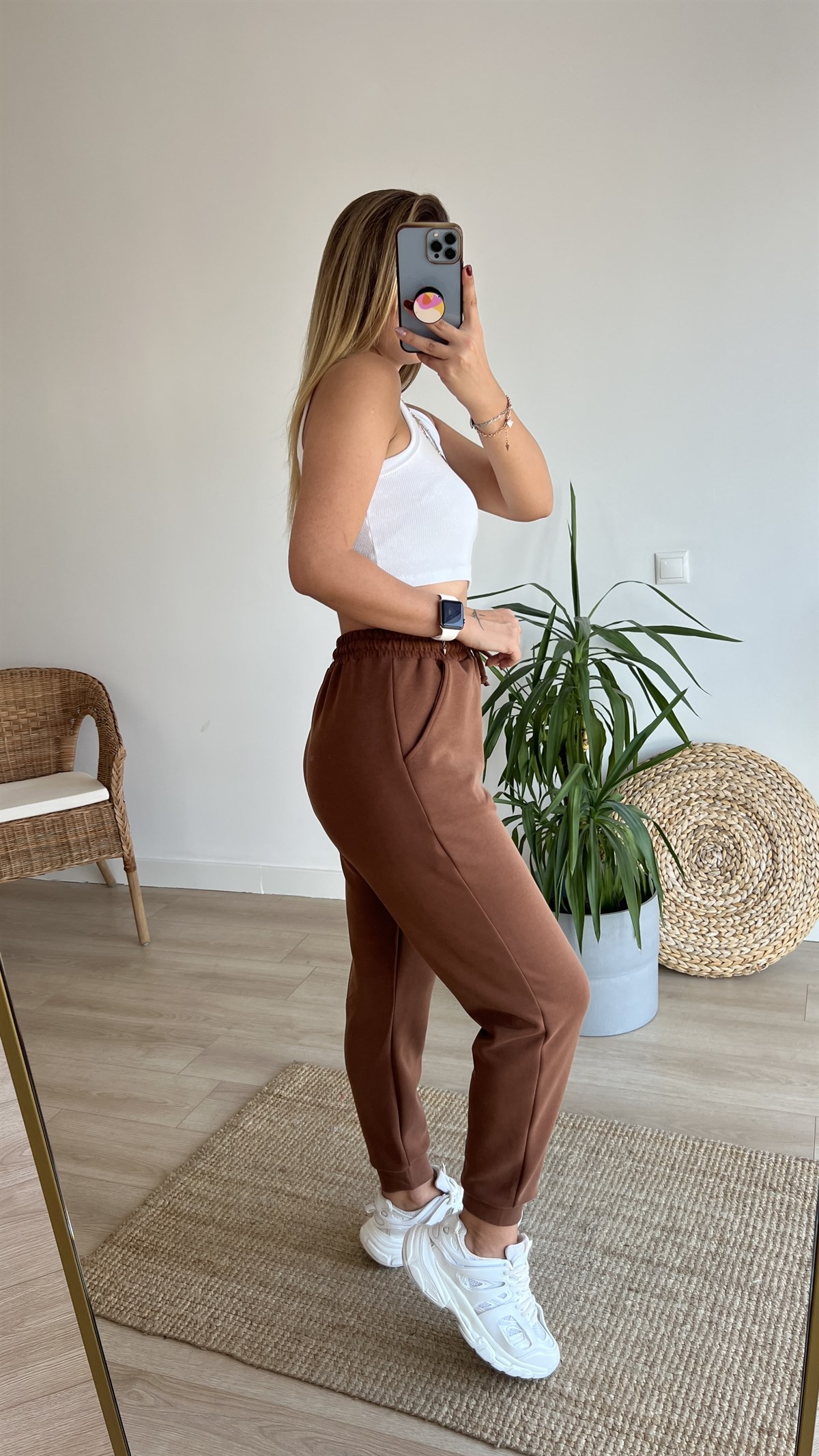 Kahve Modal Kumaş Eşofman Altı